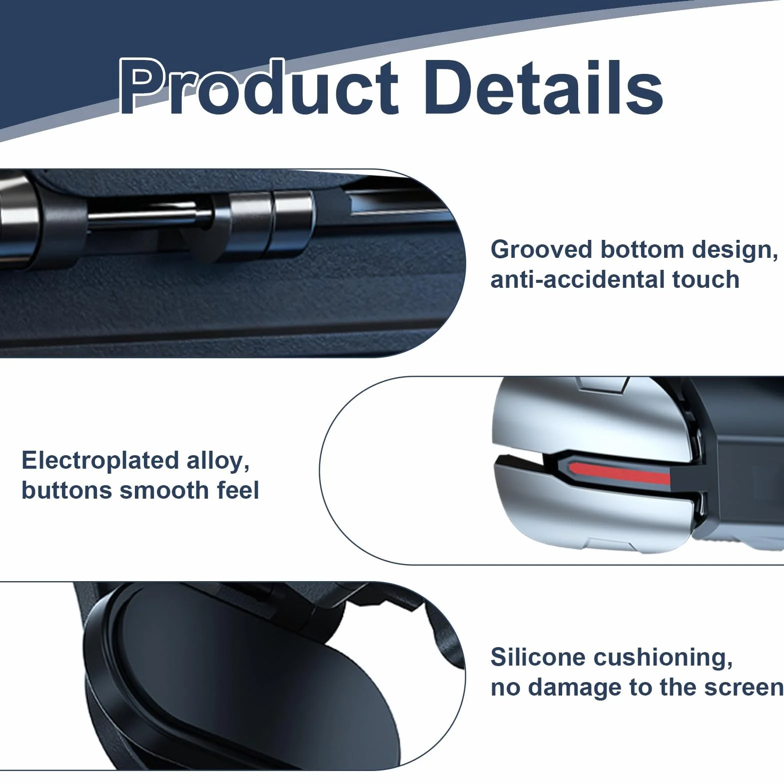 Uliwamowi Triggers 6 Dita Joystick Controller, Gioco Mobile Trigger, Trigger L1R1 L2R2 per iPhone Android, Controller Mobile con Grilletti Sensibili, Gamepad Gioco Ergonomico Smartphone