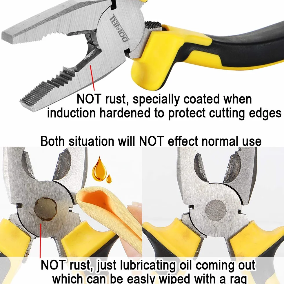 DOWELL Pinze di combinazione Lineman 6 pollici Heavy Duty Nickel Chromium Steel