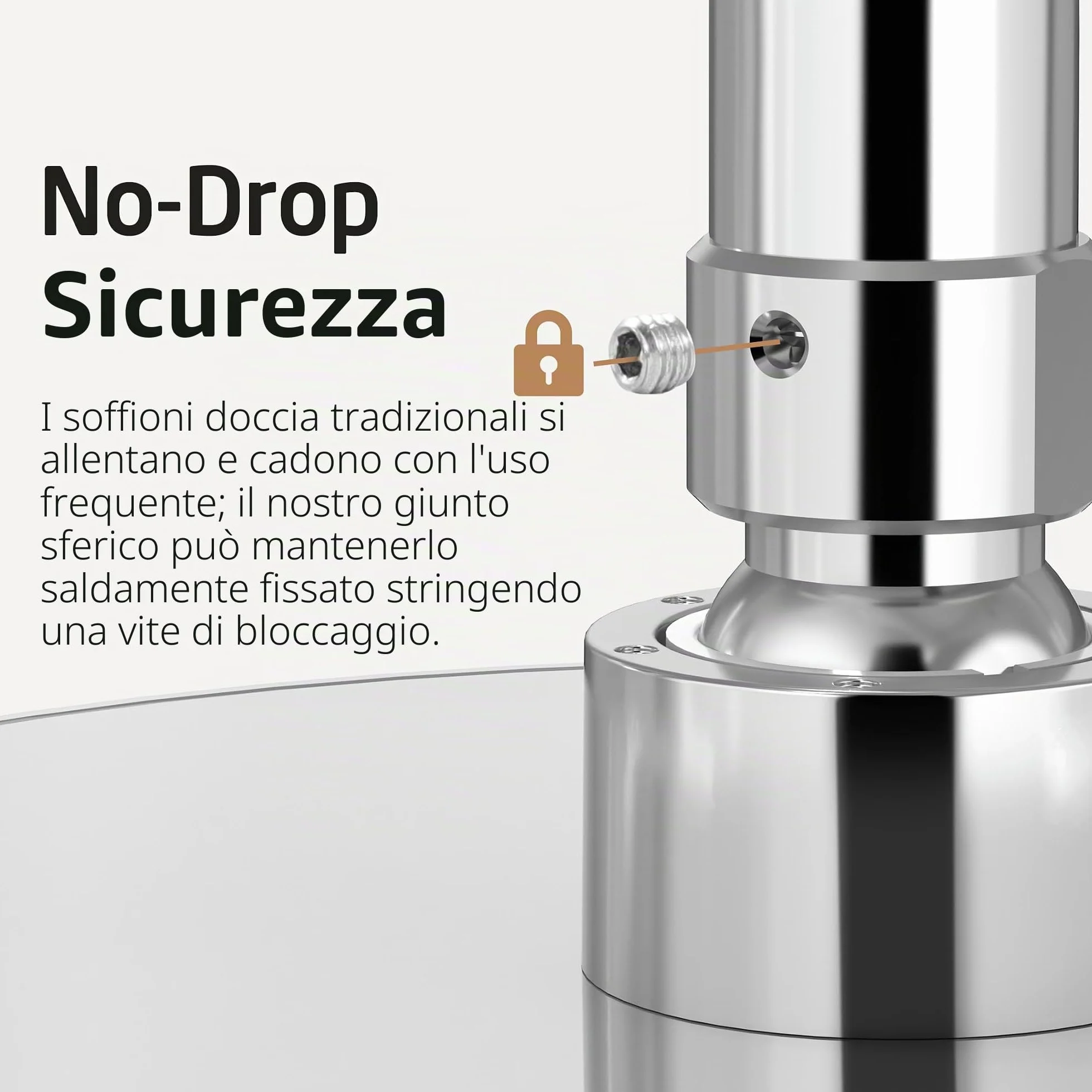 KES Doccia Soffione Grande 20CM (8 Pollici) Doccia a Pioggia Regolabile Cromata Lucida J201S8-CH