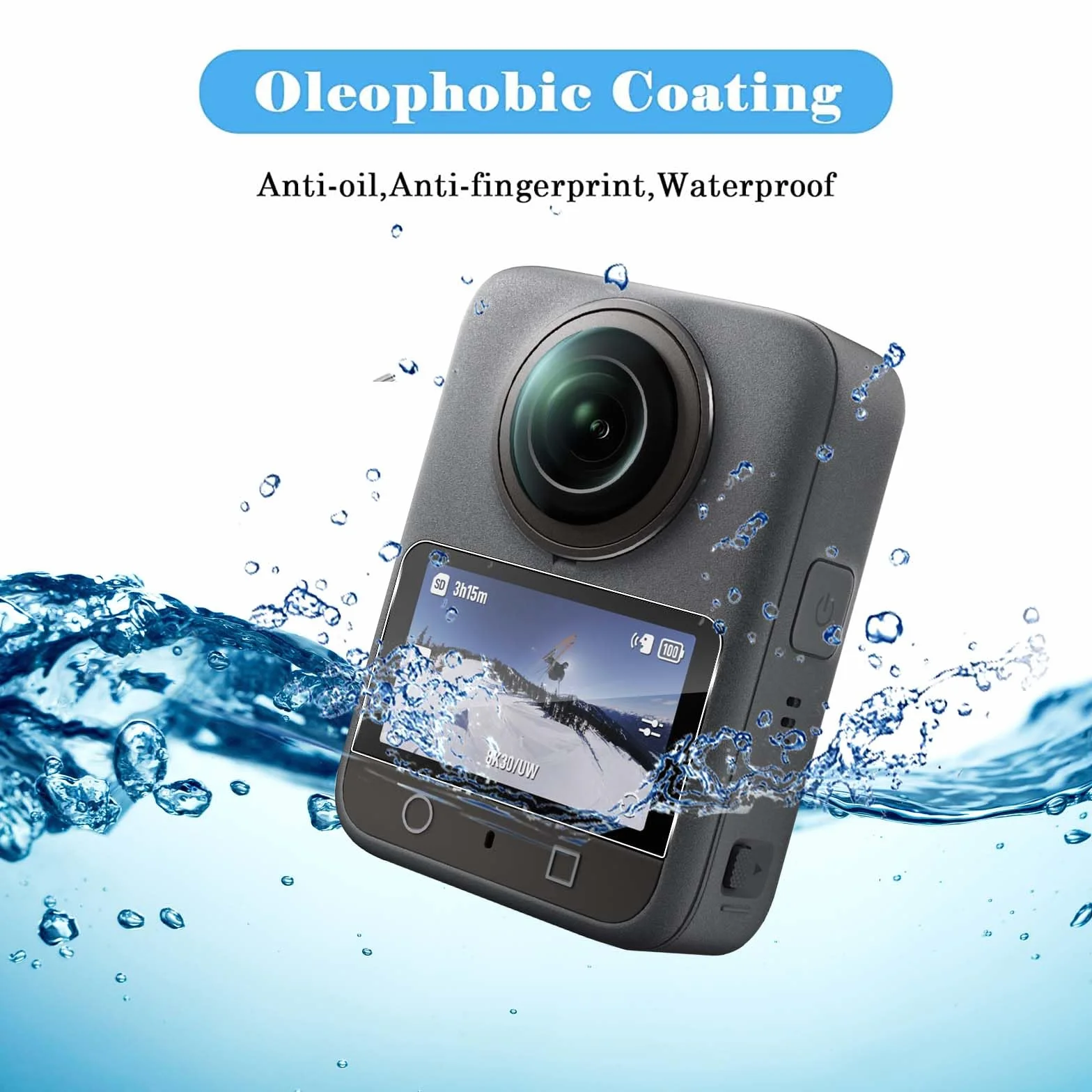 QULLOO Pellicola Vetro Protettiva per DJI Osmo 360 Accessories, Durezza 9H Anti-graffio HD Vetro Temperato Fotocamera Protezione [3 Pezzi]