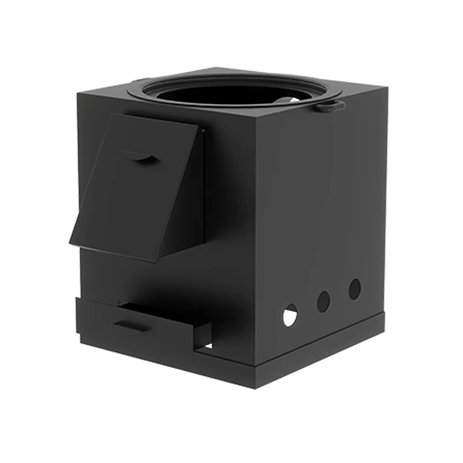 Fornello da Esterno Anelli Focolare di Diverse Dimensioni Lamiera in Acciaio Cucina a Legna da Esterno con Maniglia Adatto per Uso Campeggio(A,40 * 40 * 50cm)