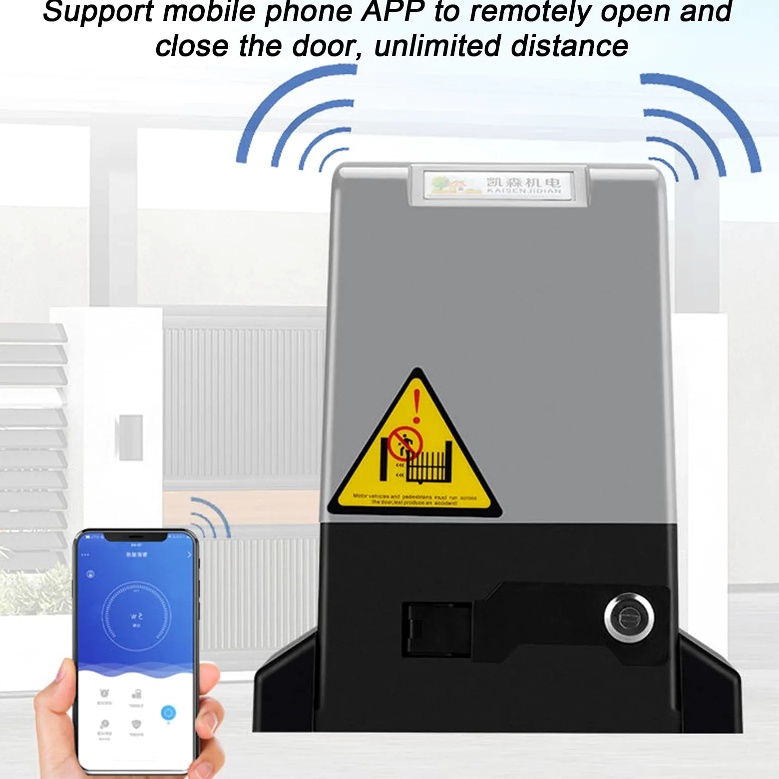 MAYKEA Kit Apriporta Scorrevole Automatico, Supporto Telecomando App Mobile, 370W 550W 750W 1200W Motor Power Smart Apriporta Elettrico, con 2 Telecomandi,550W