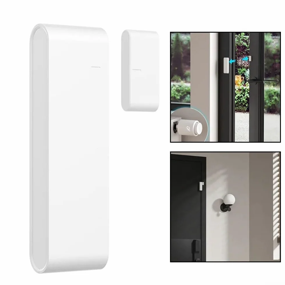 DAZZLEEX SenseGuard DW Sensore di contatto per porte e finestre SNZB-04PR2 Smart Security Alarm con rilevamento manomissione funziona con Google, 90 x 26 mm, bianco