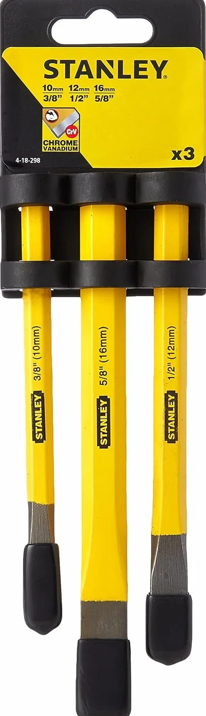 STANLEY Set 3 scalpelli per meccanico 4-18-298