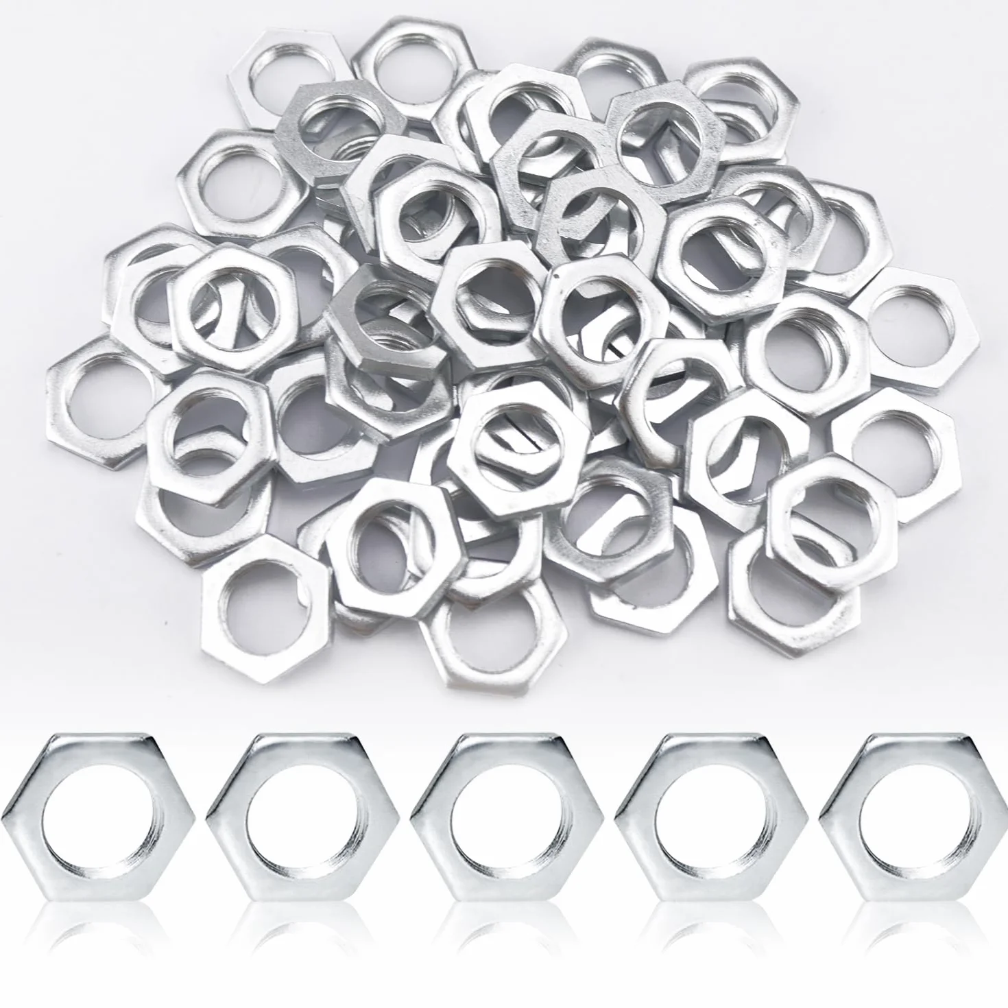 Set di 60 Dadi Esagonali M12x1 Acciaio Zincato Filettatura Fine