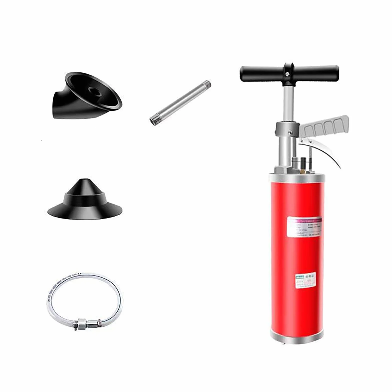 ROMOZ Toilet Unblocker, sturalavandini Alta Pressione per impieghi gravosi, Strumenti per sbloccare Gli scarichi del Bagno,Cucina,lavandino,Doccia e lavandino. Red