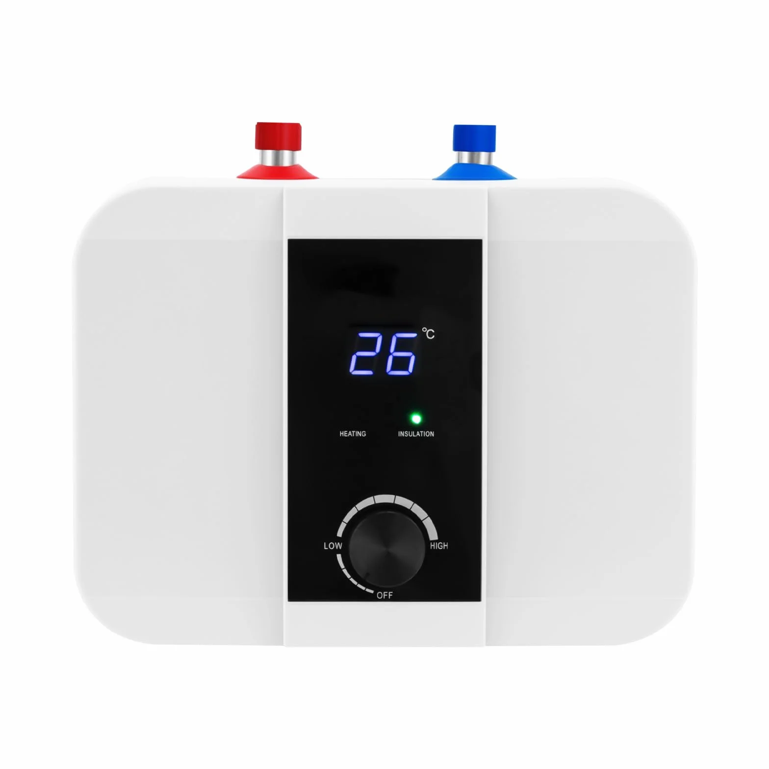Scaldabagno elettronico da cucina, boiler sottolavello da 6L resistente alla pressione, boiler per acqua da 1500W 220V sottolavello, con indicatore di temperatura LED leggibile per cucine, bagni