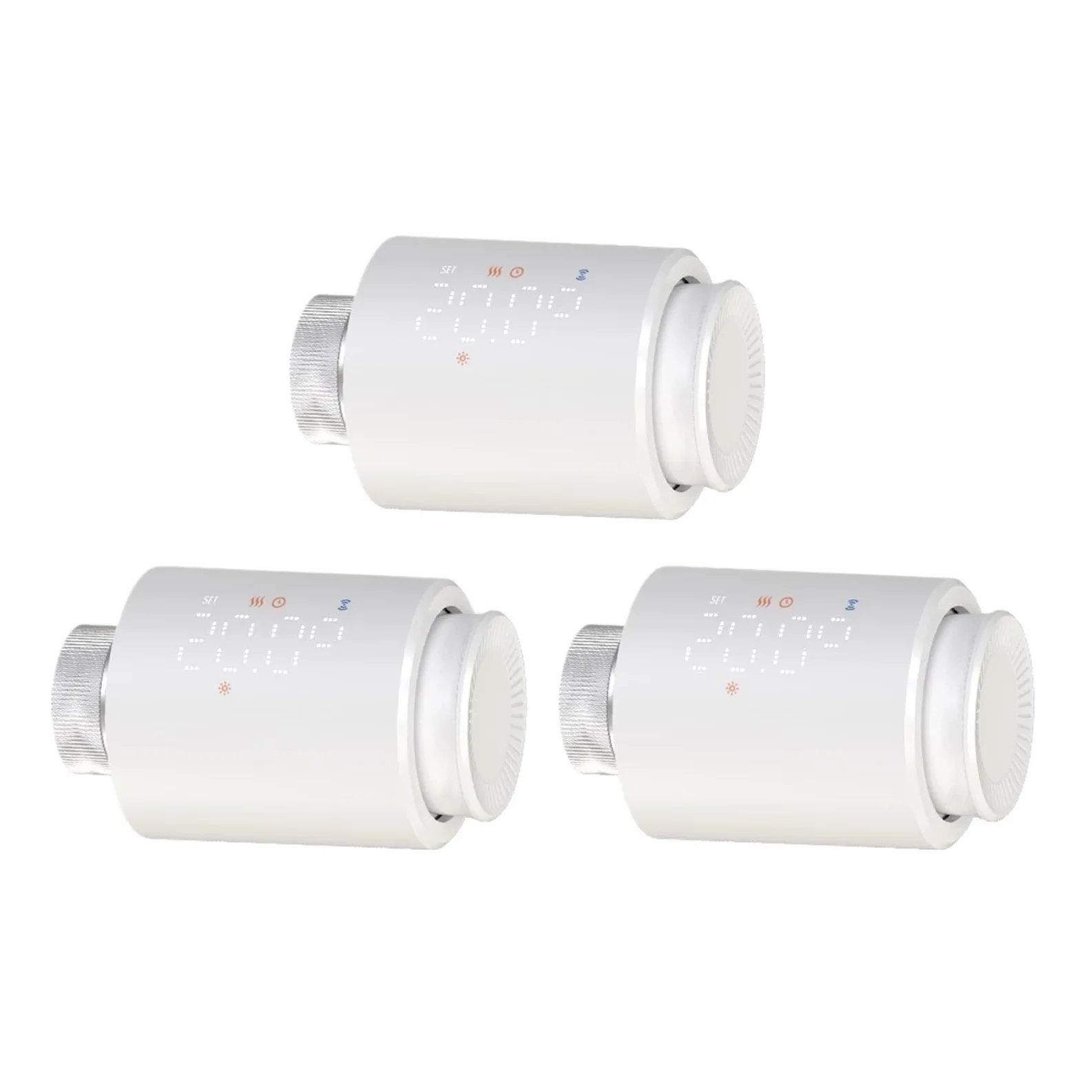 Valvola Termostatica for Radiatore Smart TRV Termostato for Riscaldamento Domestico Tuya Regolatore di Temperatura Controllo Vocale modalità Vacanza(3pcs)