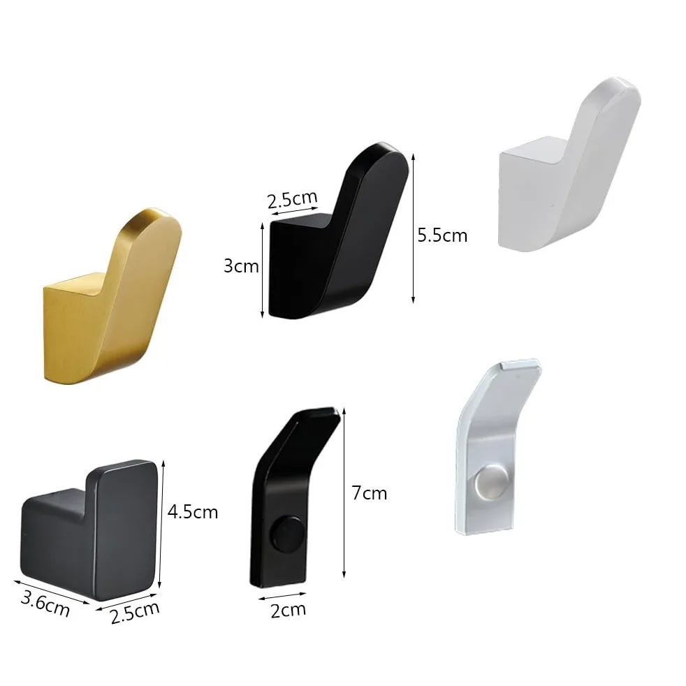 Space Gancio in alluminio verniciato Ganci per accappatoio Gancio per abiti Appendiabiti a parete Gancio per porta, 2 pezzi grigio