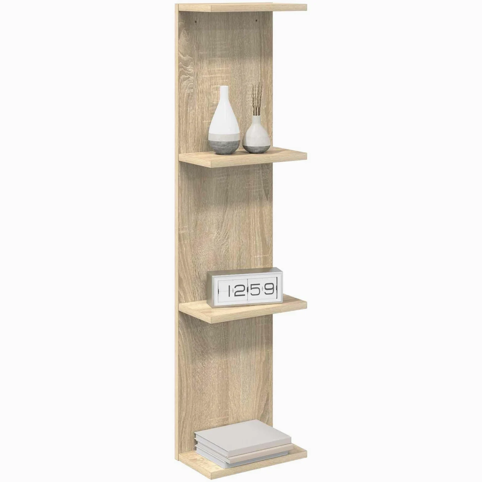 2 mensole da parete in rovere Sonoma, 22 x 15 x 100 cm, per soggiorno, camera da letto, cucina, bagno, corridoio, bambini, ufficio, salvaspazio, decorazione