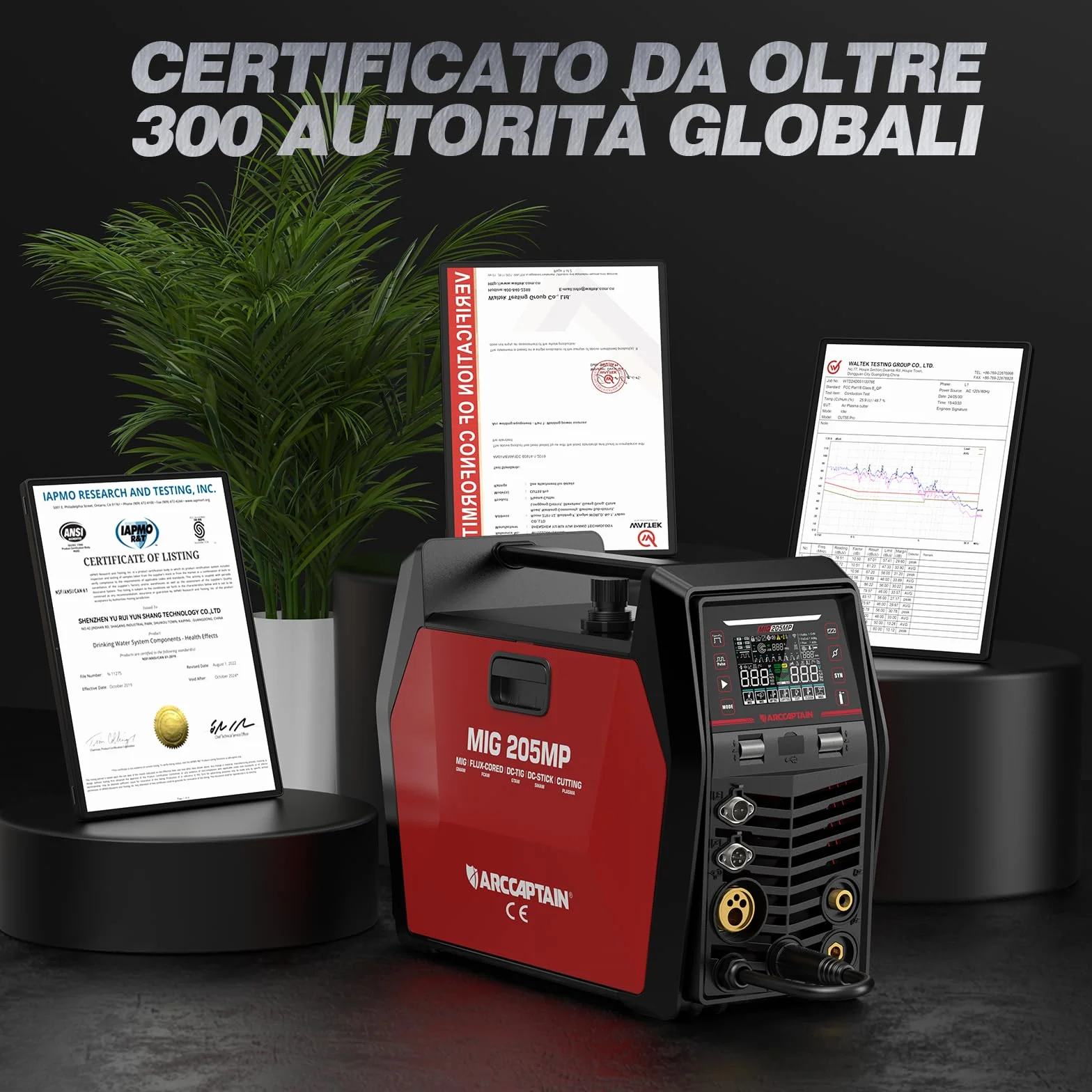 ARCCAPTAIN MIG205MP Saldatrice 9-in-1 iControl App 230V Multi-processo