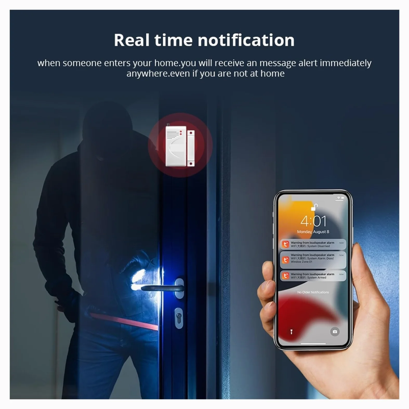 Sistemi Allarme Casa Di Allarme Sicurezza Wireless Smart WIFI Sirena Sensore Movimento For Antifurto Domestico Compatibile(Not WIFI KIT 2)