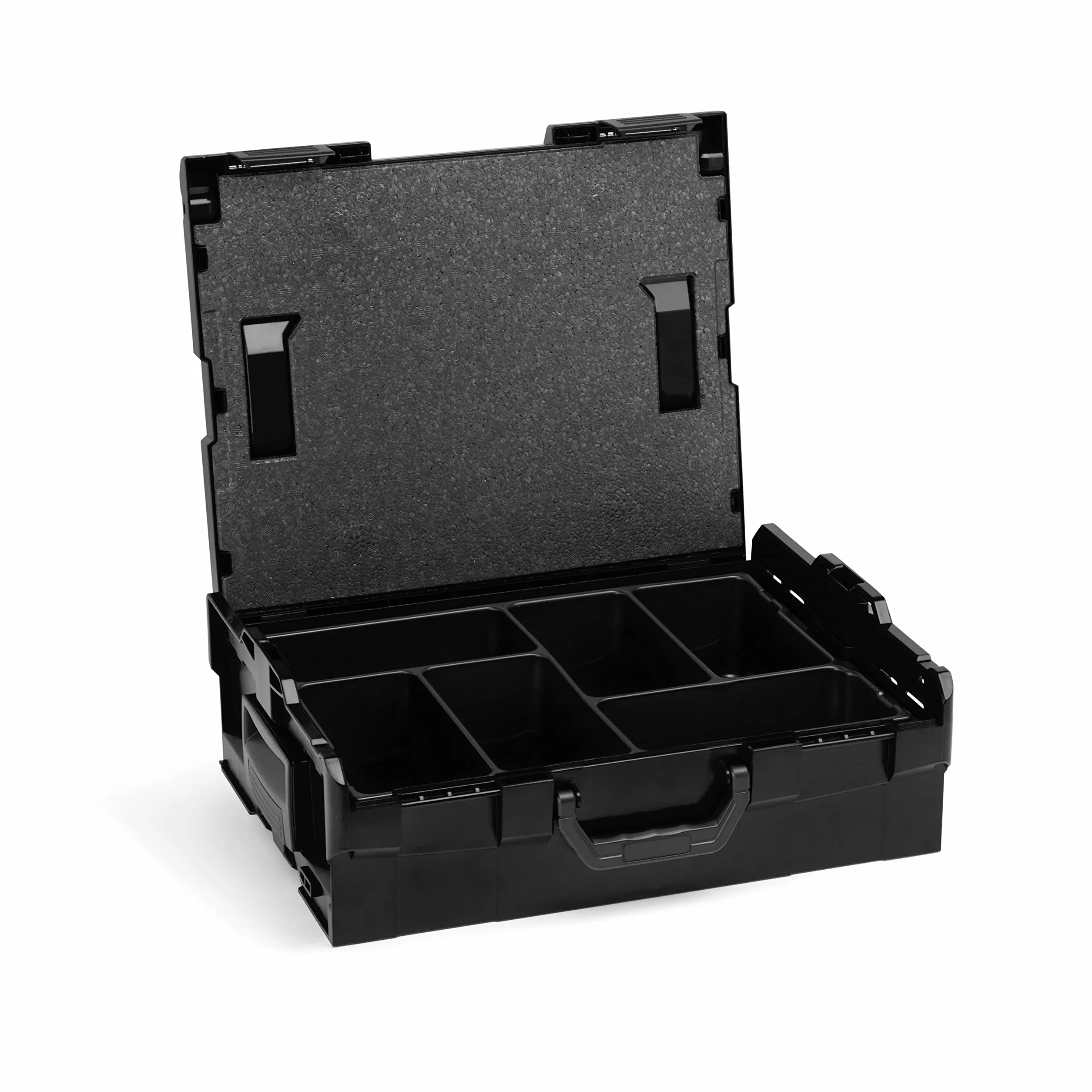 Scatola vuota | L BOX 136 (nero) con inserto per piccoli pezzi | organizer per attrezzi | Set ideale per attrezzi vuoto