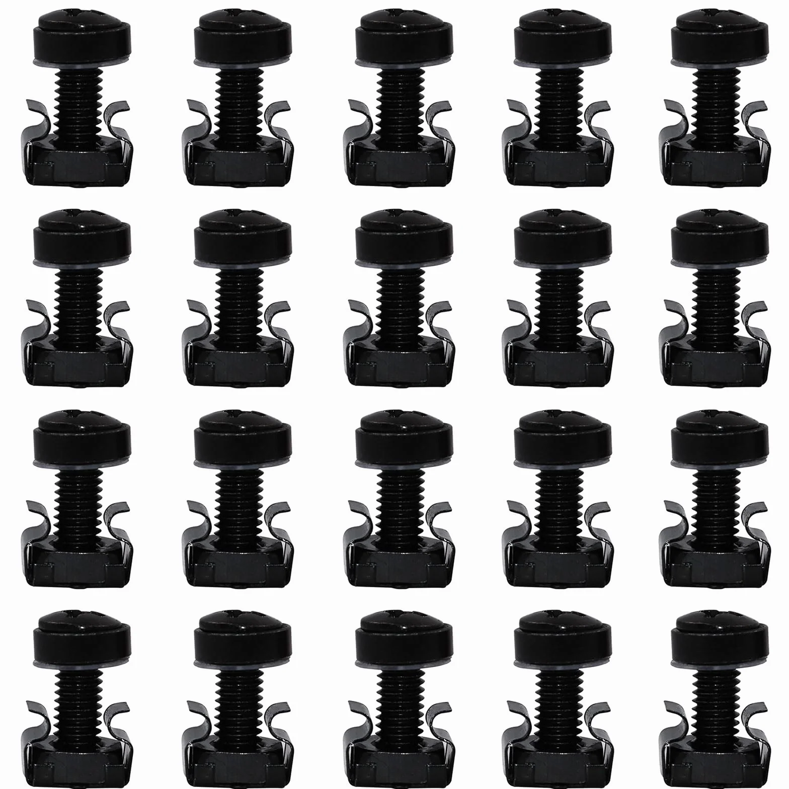 Dadi a Gabbia e Viti M6 per Montaggio su Rack - Set 20 Pezzi