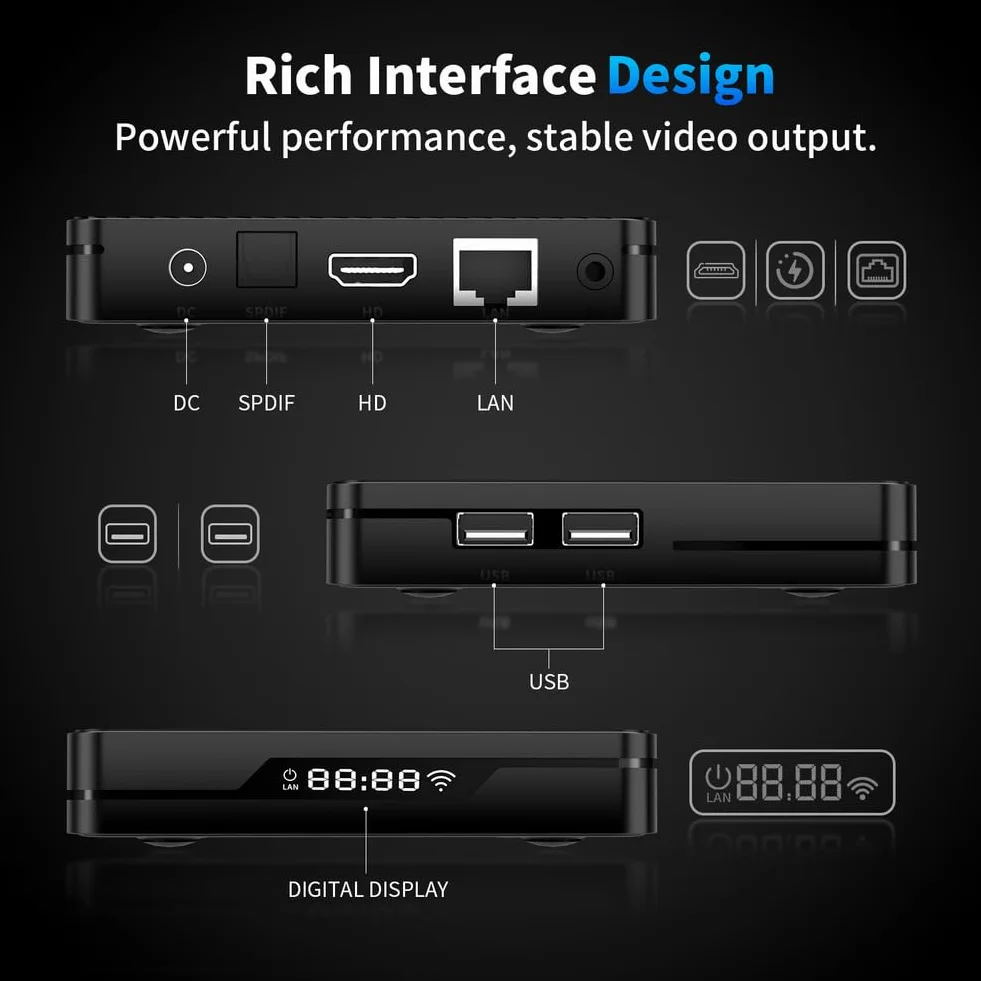 CHROX Android 14.0 TV Box, X88 PRO X5M Smart TV Box S905X5M CPU Quad-Core 4K/1000M LAN/USB 3.0/H.265/WiFi 2.4G/5G BT 4.1 Android Box Player,4gb+64gb
