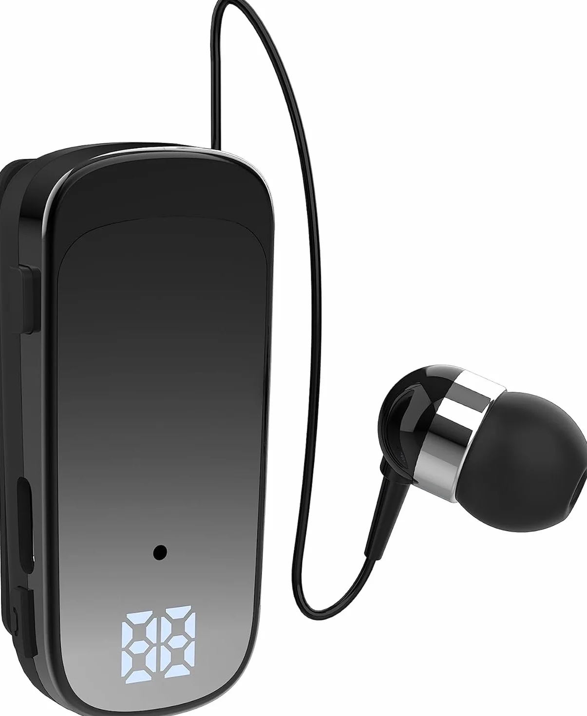 Auricolare Bluetooth Business con Filo Retrattile, Auricolar Senza Fili con Microfono, Bluetooth V5.2, Vivavoce, Compatibile per Universale Smartphone (Nero)