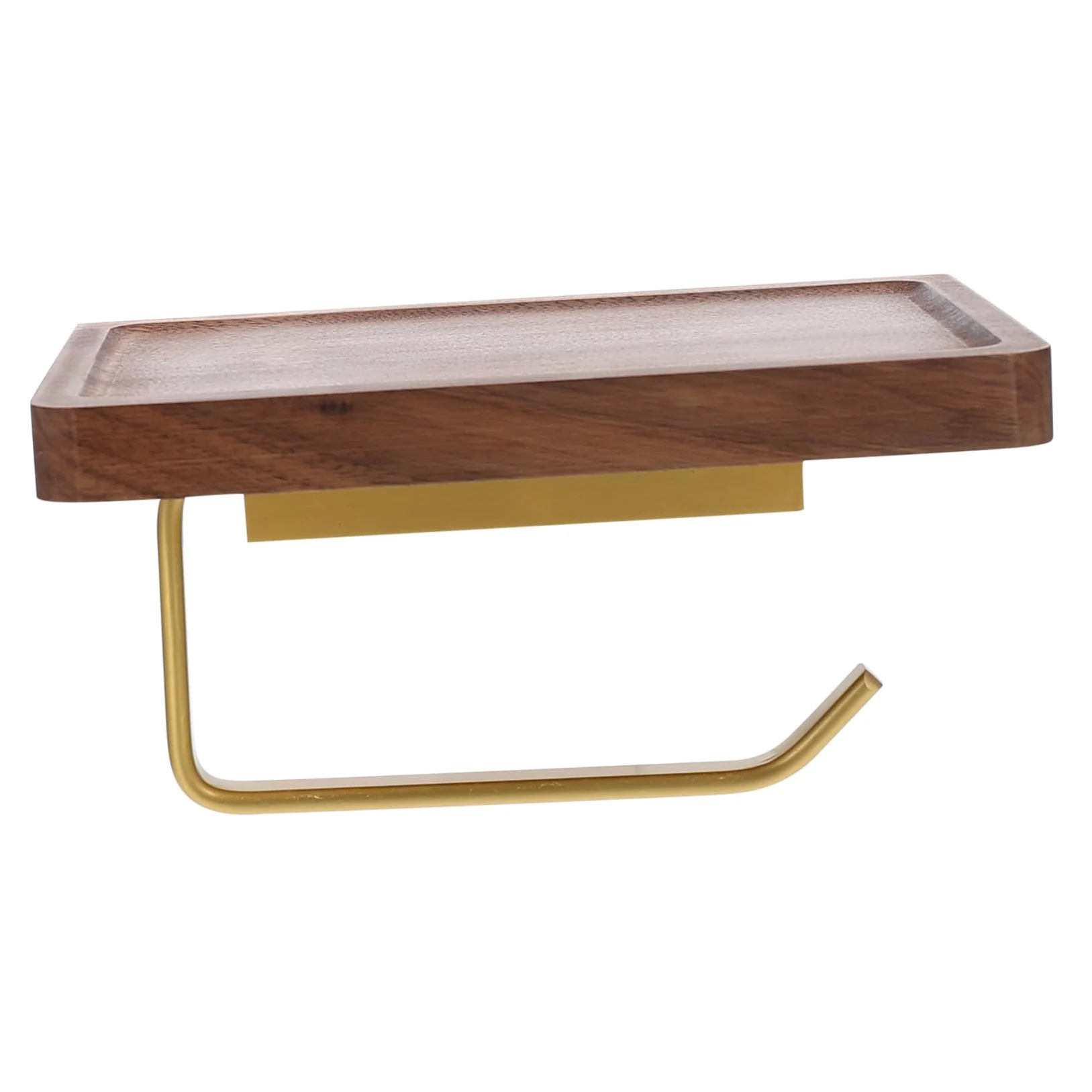 SHINEOFI Portarotoli Carta Igienica in Noce, Design Concavo, Installazione senza Fori, Resistente alla Ruggine, per Bagno e Cucina, Portata Elevata