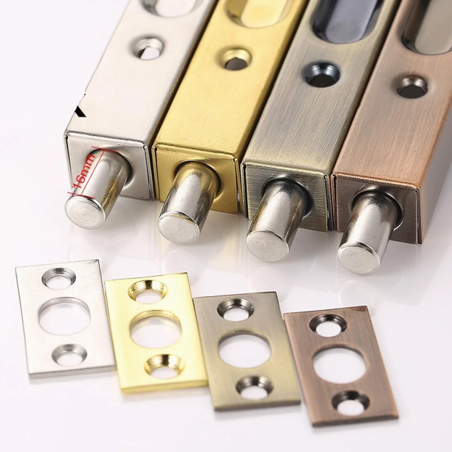 4 chiavistelli a scomparsa per porta in acciaio inox, chiavistello di sicurezza per porta a scomparsa, 10/15/20/25,4 cm, per bagno e bagno (argento, 25,4 cm)