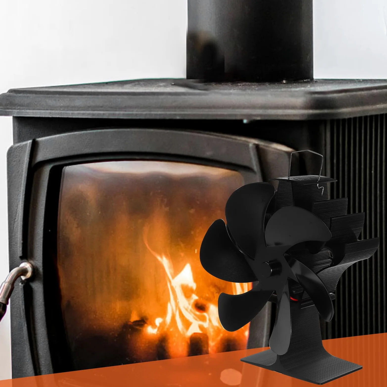 Homoyoyo Ventilatore per Riscaldamento Alimentato a Calore Ventilatore per Focolare Efficiente Distribuisce Aria Calda in Stanza Compatibile con Riscaldamenti a Legna, Gas o Pellet senza Ne