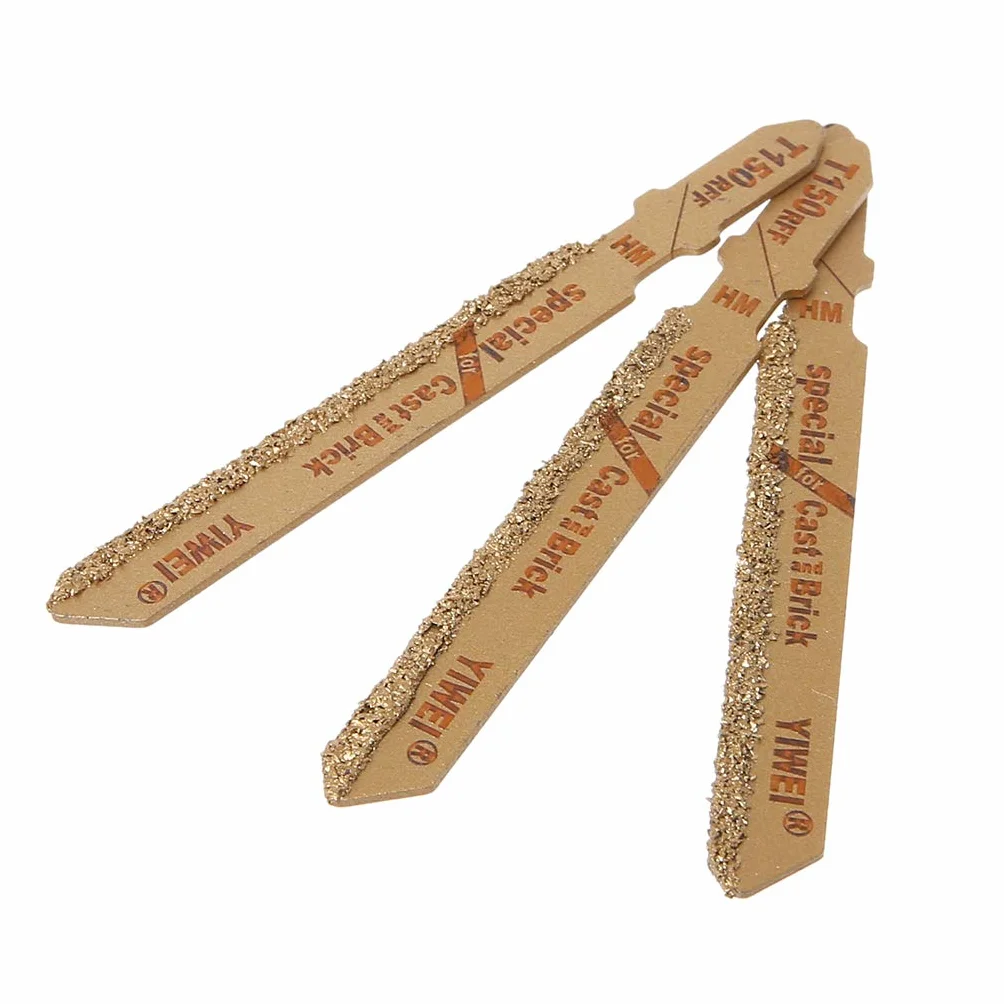 3 Pezzi 3" T150 Carbide Grain 50 Grit T-Shank Lame per seghetto Alternativo Utensile da Taglio per Piastrelle in Ceramica