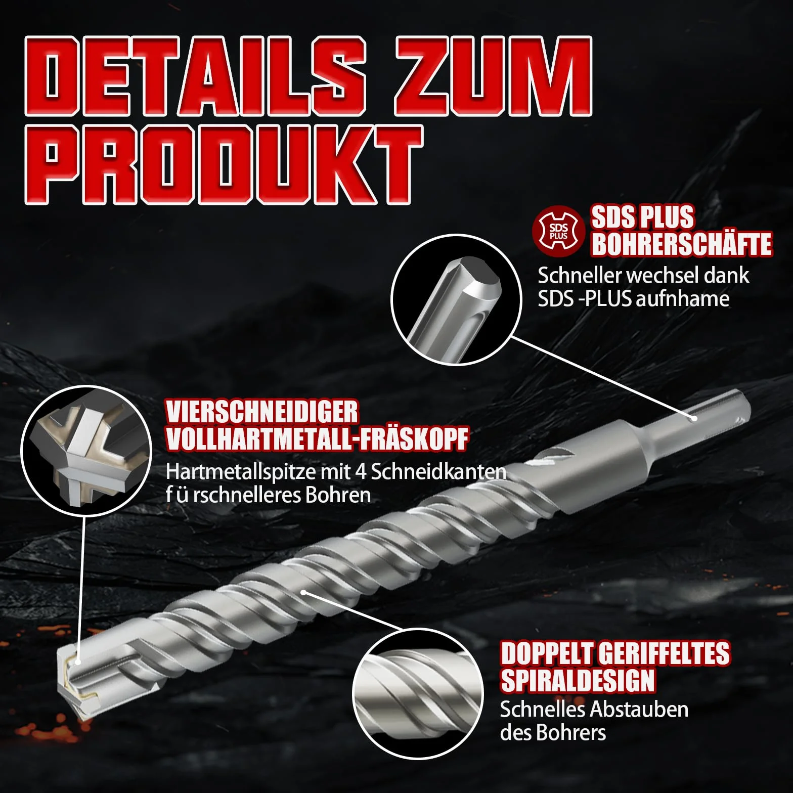 Punta per trapano SDS Plus 22 x 310 mm calcestruzzo CSOOM