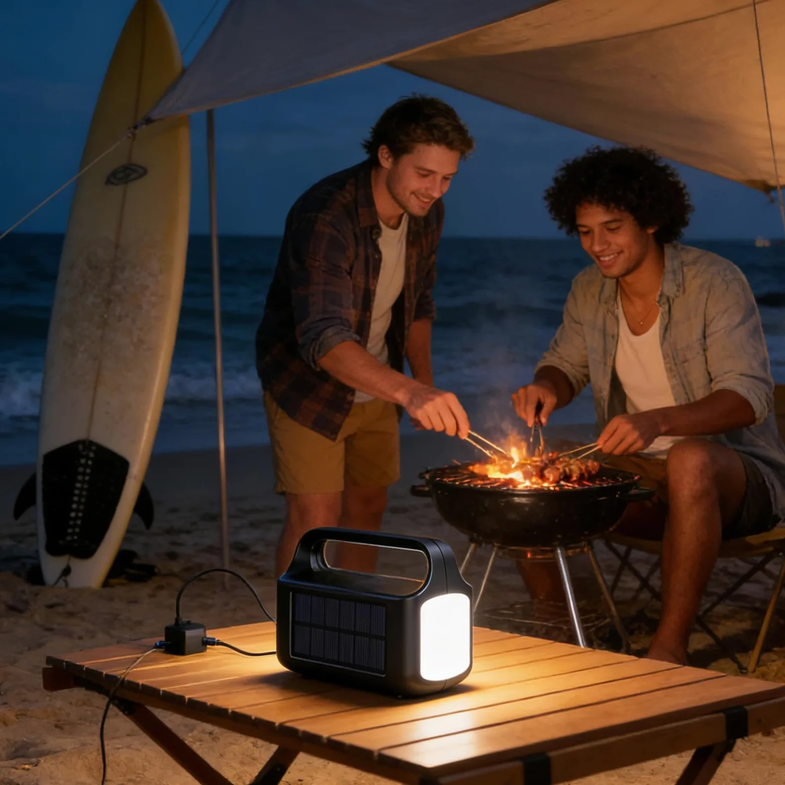 Generico Torcia da Campeggio Power Bank Portatile con Batteria Integrata | Lampada da Campeggio LED per Emergenza per Viaggi Escursionismo Arrampicata Avventura Tempesta Uomo Donna