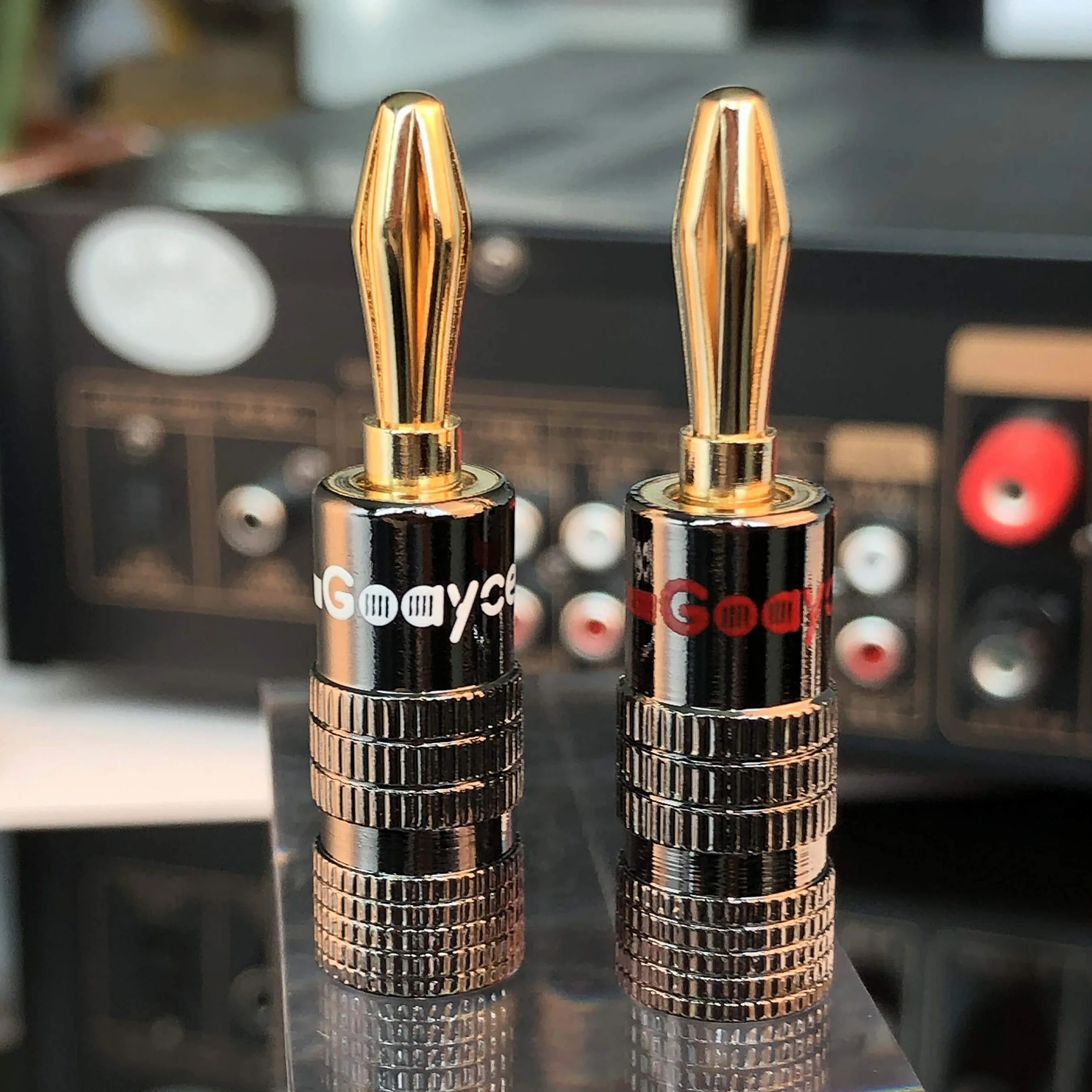 adattatori a banana da 4 mm, placcati oro 24 K, connettori per diffusori, 6 paia, 12 pezzi
