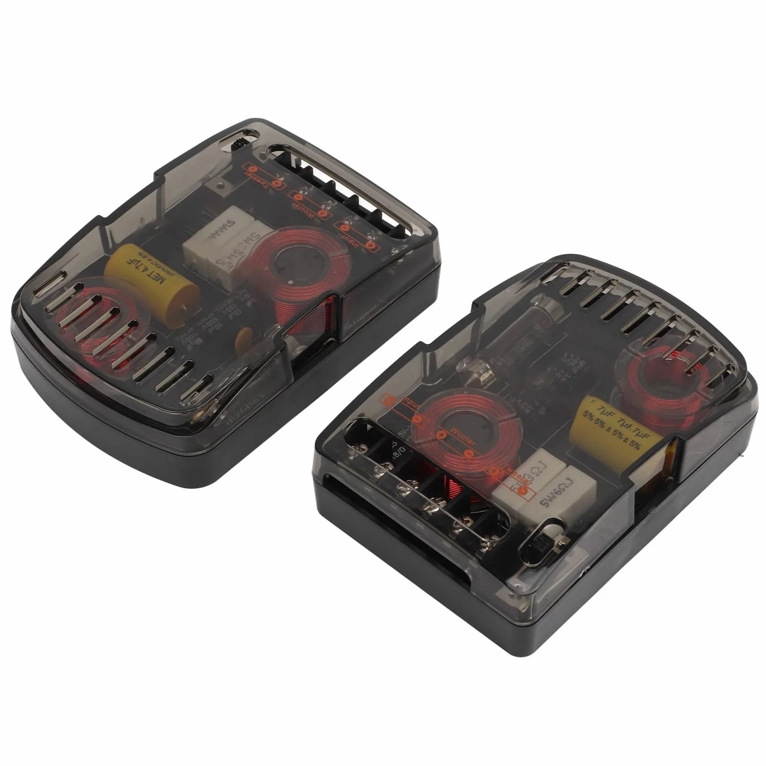 Car Audio Crossover, 2 Pezzi Car Audio Crossover 160W Divisore di Frequenza Universale per Altoparlanti Ad Alte Prestazioni 12V