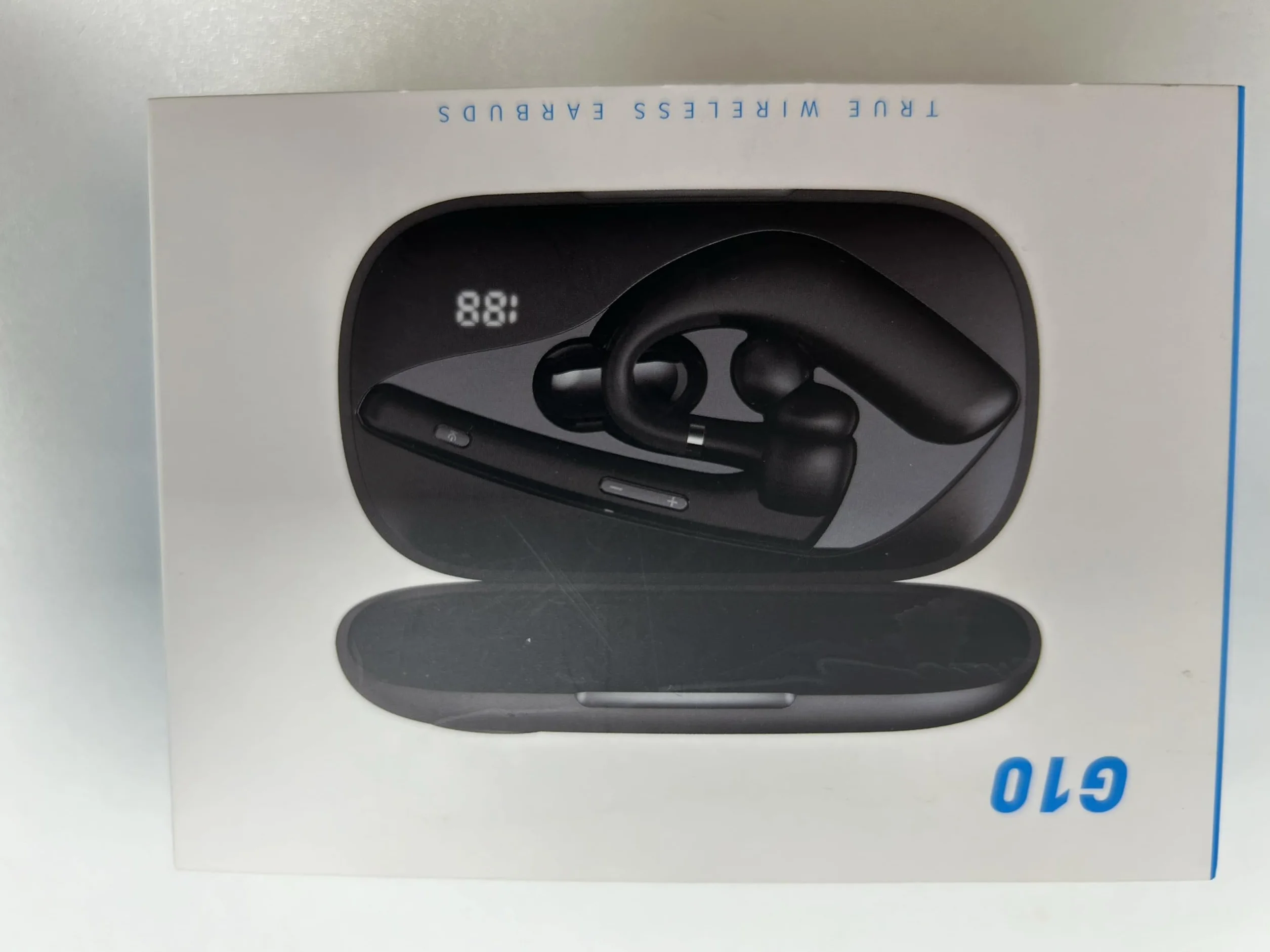 Auricolare Bluetooth V5.3, 60 Ore di Conversazione Cuffie Bluetooth Singolo con CVC8.0 ENC Doppio Microfono, Connessione a due Dispositivi, Display a LED, IPX7 impermeabile, Cuffie per la Guida/Affari
