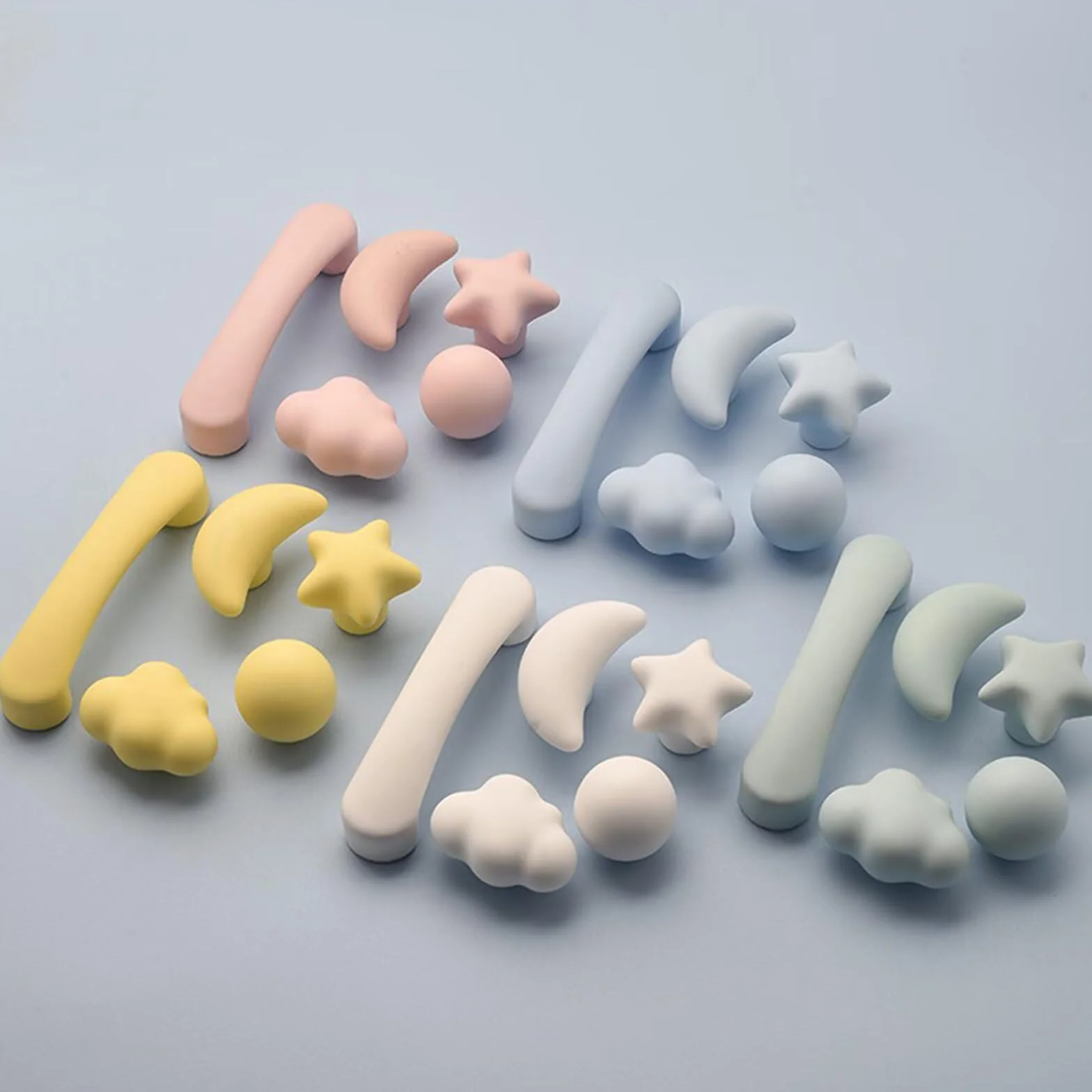 Pomelli in Ceramica a Forma di Nuvola, Maniglie per Cassetti e Porte, Confezione da 8