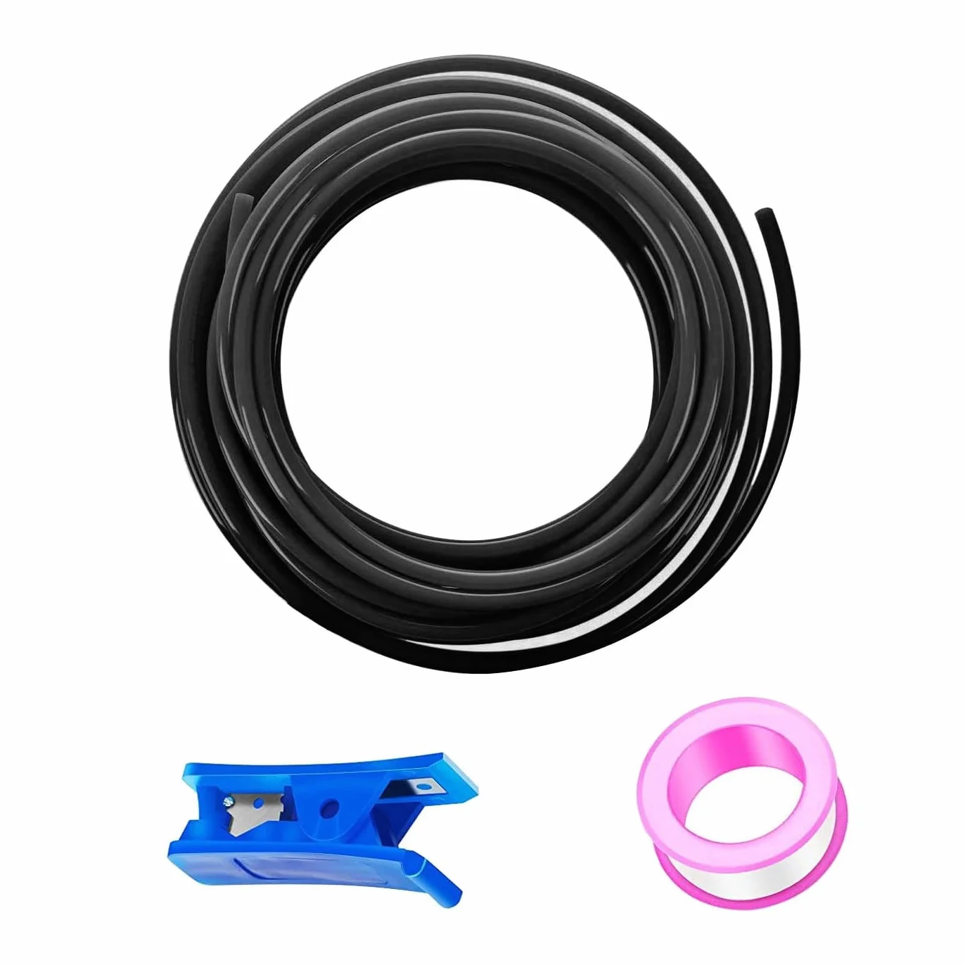 Tubo Pneumatico Aria Compressa 8mm Diametro Esterno 5mm Diametro Interno PU Poliuretano Nero 20m