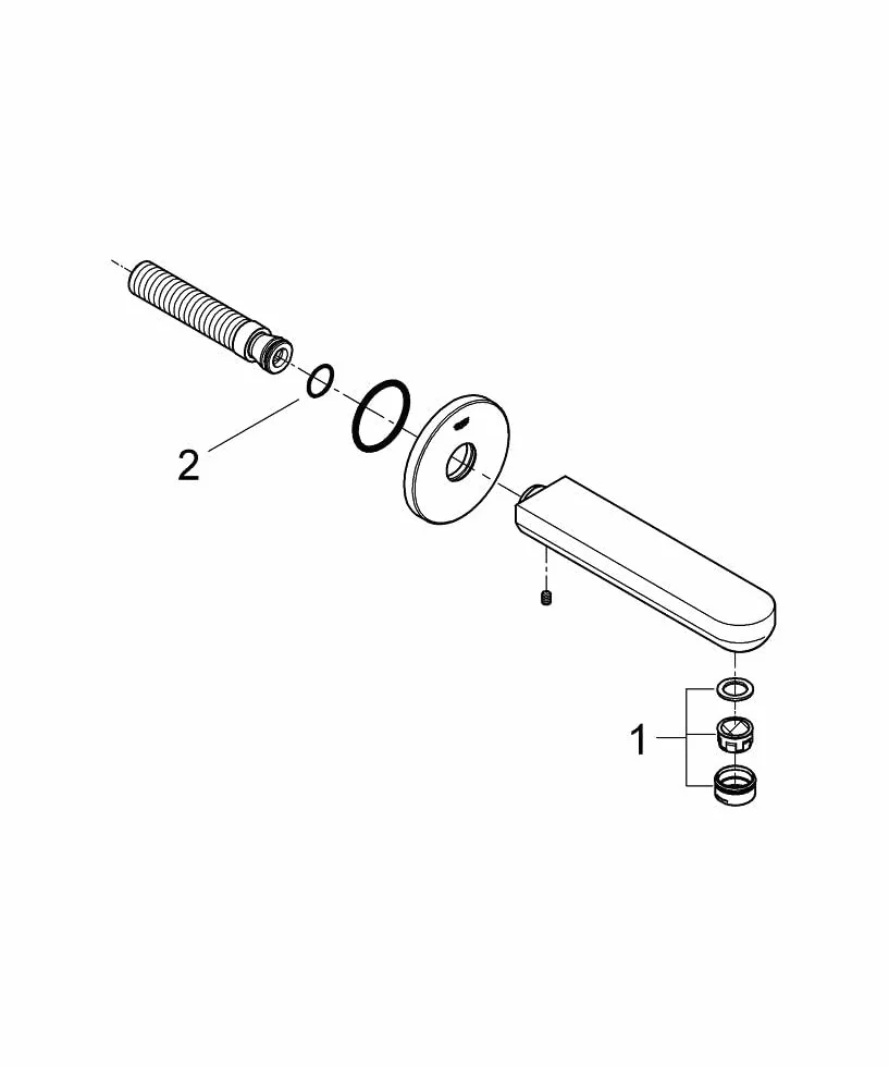 GROHE Eurosmart Cosmopolitan Bocca Vasca Installazione Parete, Cromo