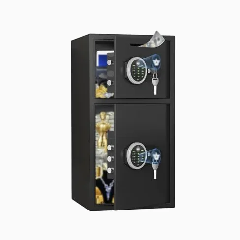 Cassaforte ignifuga – Cassaforte di sicurezza elettronica con doppia luce LED, fodera in flanella e doppio sistema di allarme, soluzione di archiviazione sicura per casa e ufficio