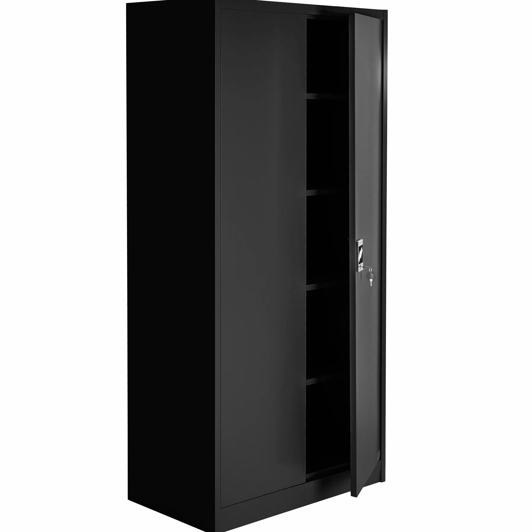 tectake® Set di 2 Armadio Portadocumenti - 180 x 90 x 40 cm - Scaffale Metallo Garage, Armadi Chiudibil a 5 Scomparti, Ripiani Regolabili, Armadio Ufficio con Ante Rinforzate - Nero