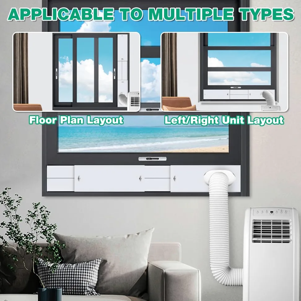 4 pezzi set di guarnizioni per condizionatore portatile, 10 cm, 130 e 150 mm, universale, set di guarnizioni per finestre per condizionatore portatile, guarnizione per porte per finestre da 43-140 cm