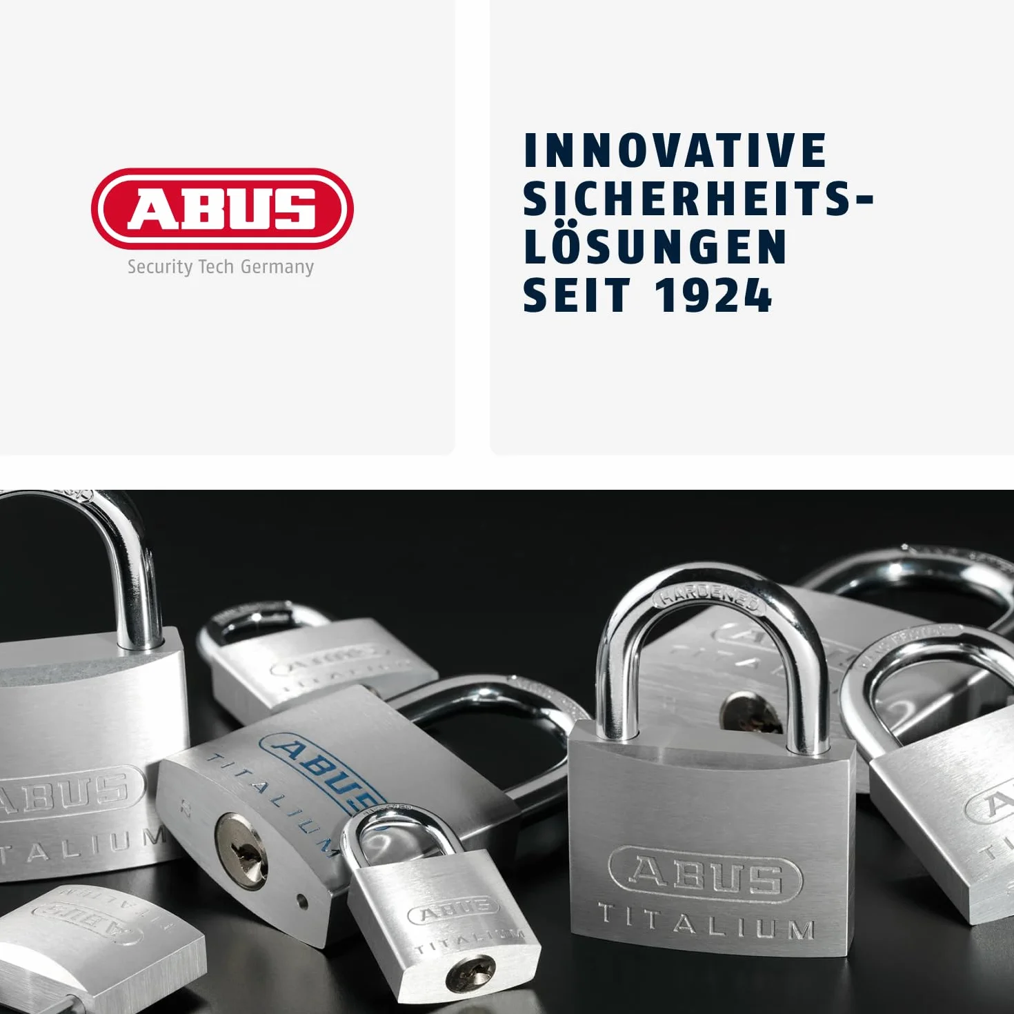ABUS Lucchetto Titalium 64TI/20 - Set da 2, Chiusura Uguale - Corpo in Alluminio Speciale - Arco in Acciaio Temprato - Livello di Sicurezza ABUS 3 - Argento