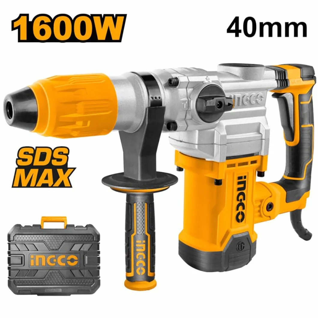 Ingco Martello Demolitore Rotativo 1600 W SDS Max Sistema Anti Vibrazione