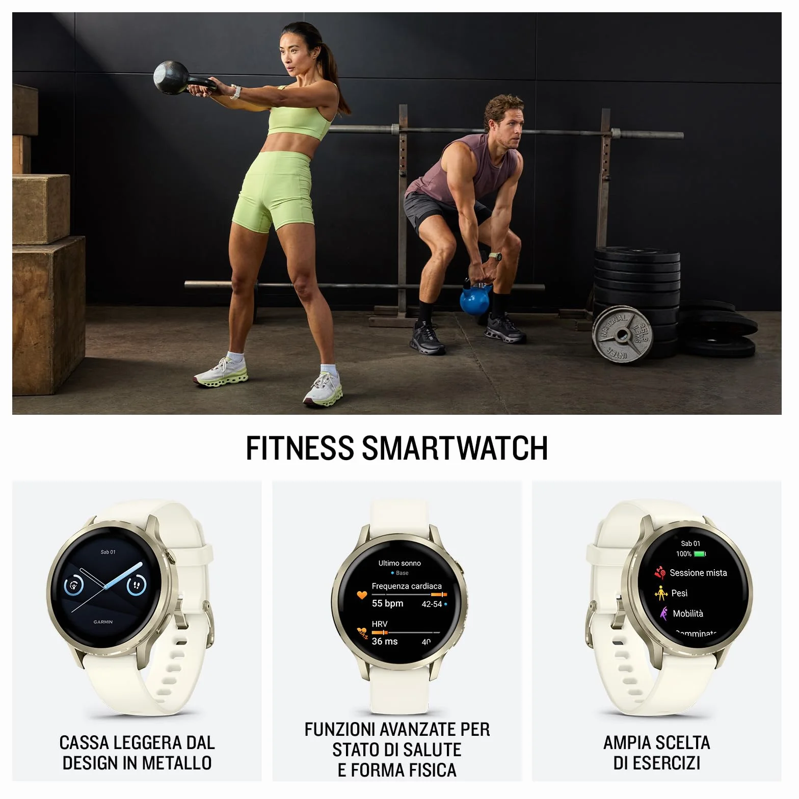 Garmin Venu 4, 45mm, Smartwatch per il fitness, Display AMOLED 1,4", Speaker e Microfono, Comandi Vocali, GPS Multi-band, Torcia, 80+ App per lo Sport, Autonomia 12 giorni, Black & Slate