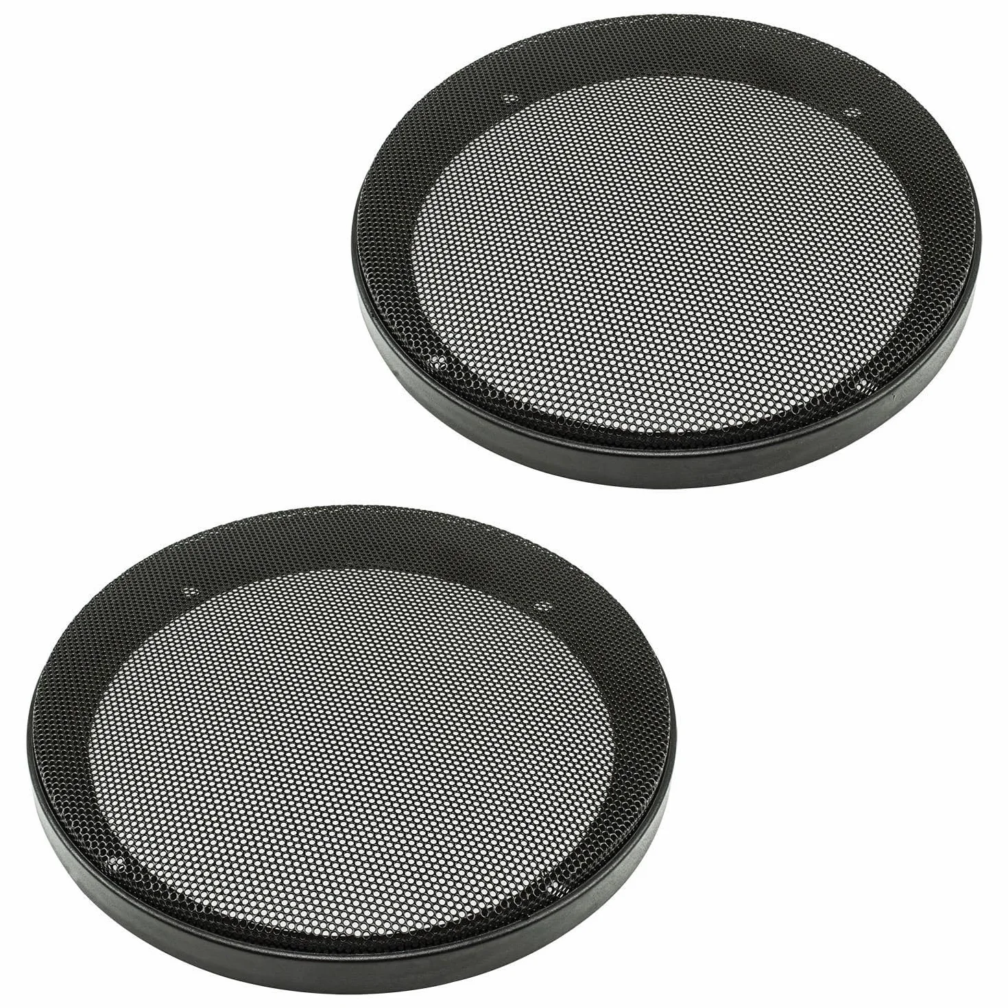 tomzz Audio 2800-002 Griglia dell'altoparlante per altoparlante 165mm DIN anello di plastica nero in 2 pezzi con set di griglie in metallo