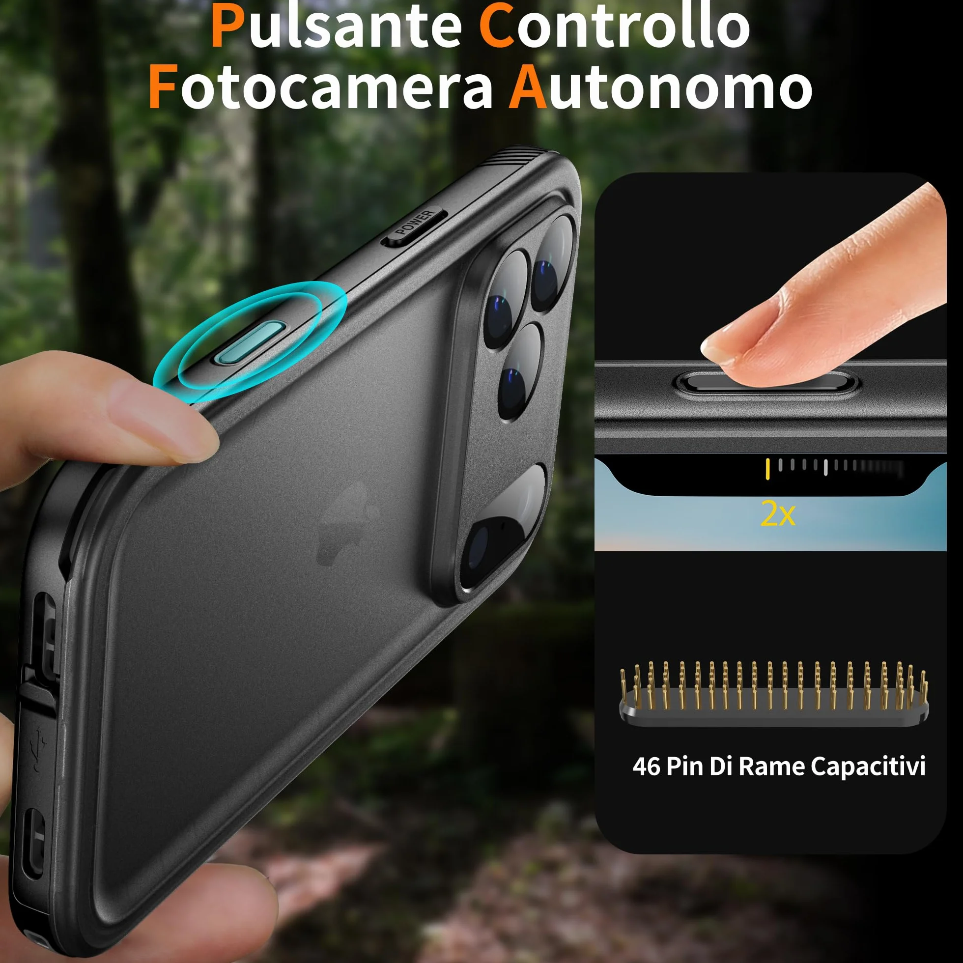 Cozycase TOP Cover Protettiva Per iPhone 17 Pro Impermeabile Antiurto IP68 Subacquea Antipolvere 360 Completa integrale Militare Rigida Rugged Custodia Resistente i Phone 17Pro Anti Urto Waterproof