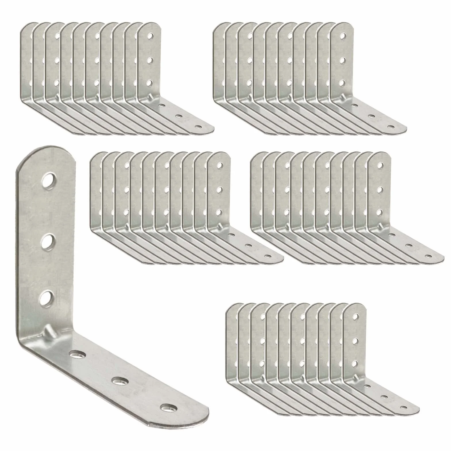 Staffe Angolari Metallo 90 Gradi 40 x 40 x 16 Supporti Angolo Retto Acciaio