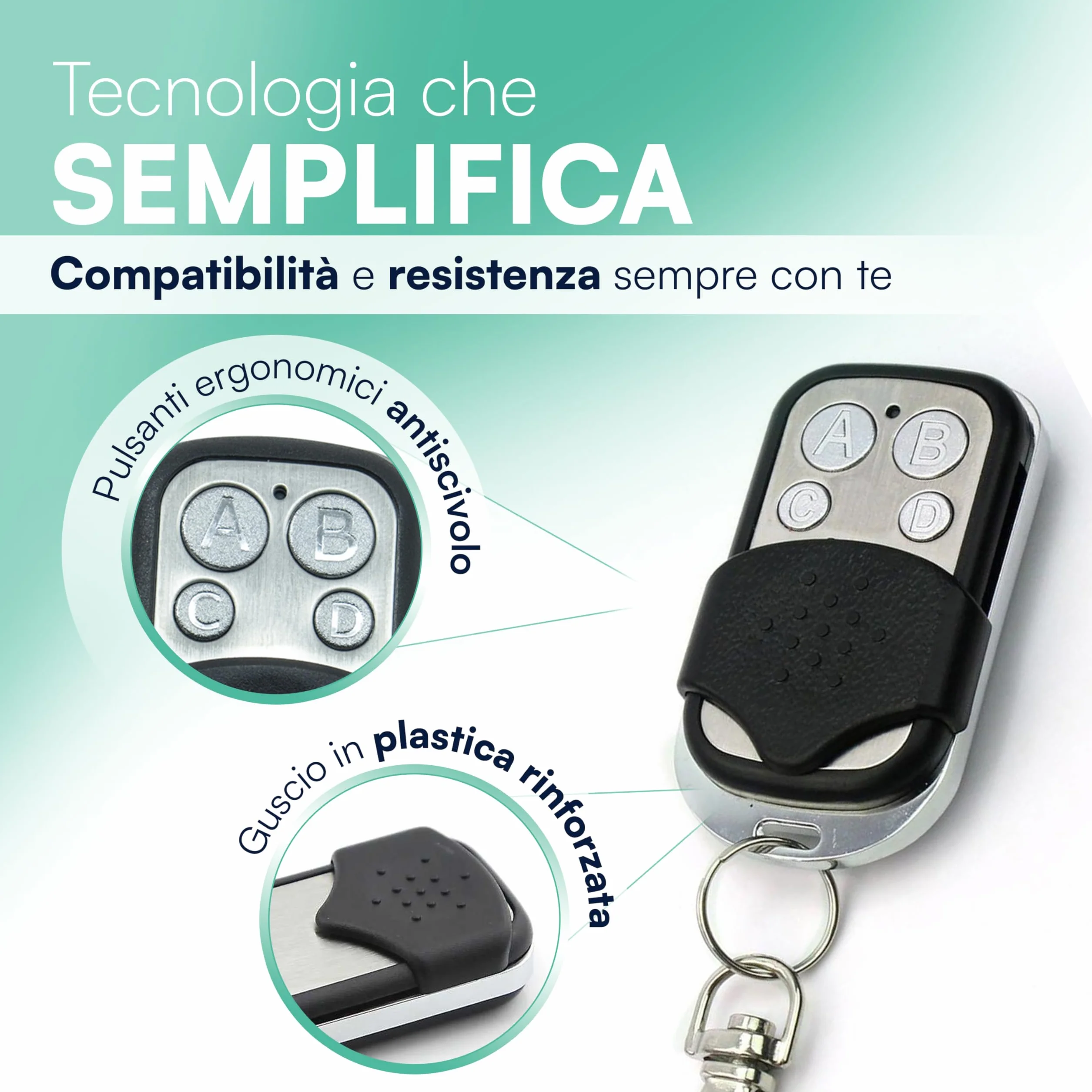 Set di 3 telecomandi universali 433,92 MHz Codice fisso per cancello automatico