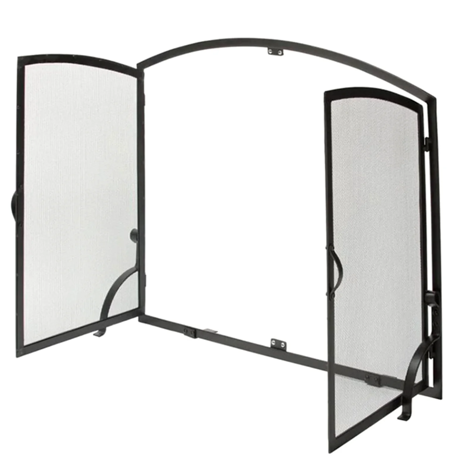 Parascintille per Camino Artigianale con Doppie Ante, parascintille in Ferro battuto per Legna/Carbone, antiscottatura.