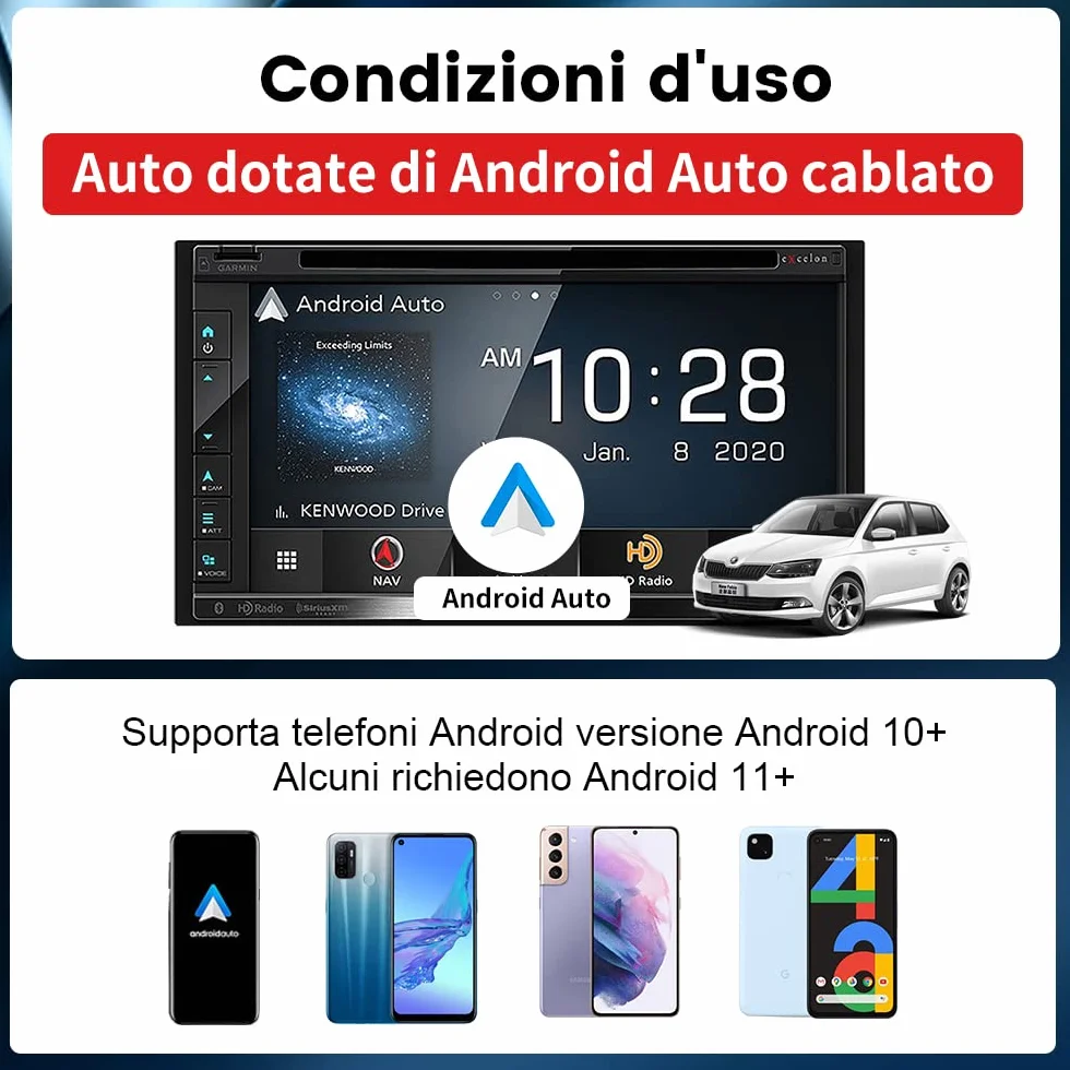 CarlinKit adattatore Android auto wireless，connessione wireless vera, basta plug and play