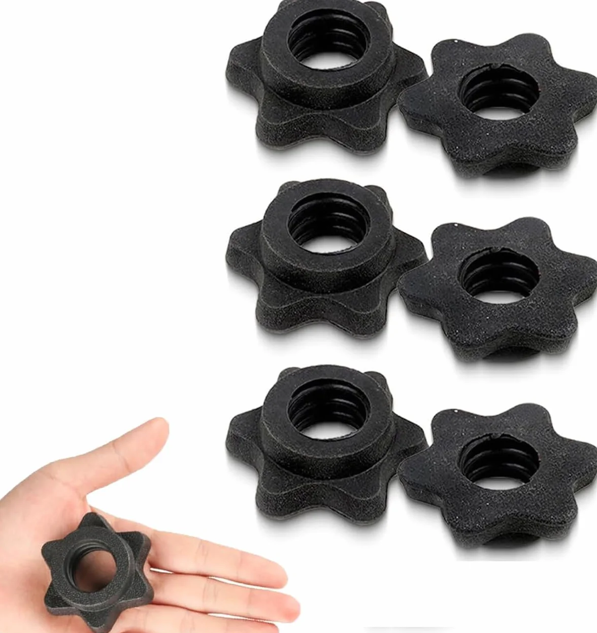 Chiusura rapida antiscivolo a stella per manubri 25 mm nero plastica
