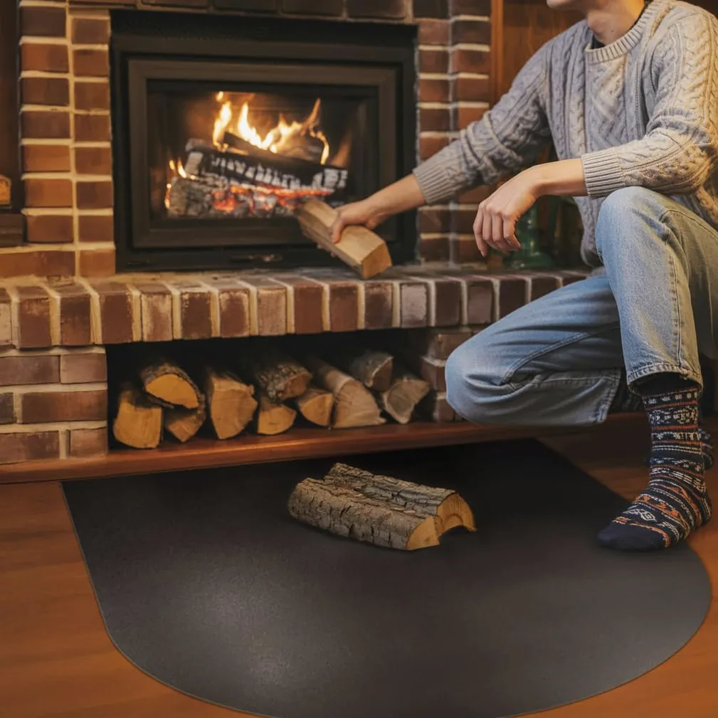 Tappeto Ignifugo in Metallo 100x100 cm | Finitura Opaca | Antiscintilla | Facile da Pulire | Resistente alle Alte Temperature | in Acciaio | Protezione del Pavimento | Colore Nero