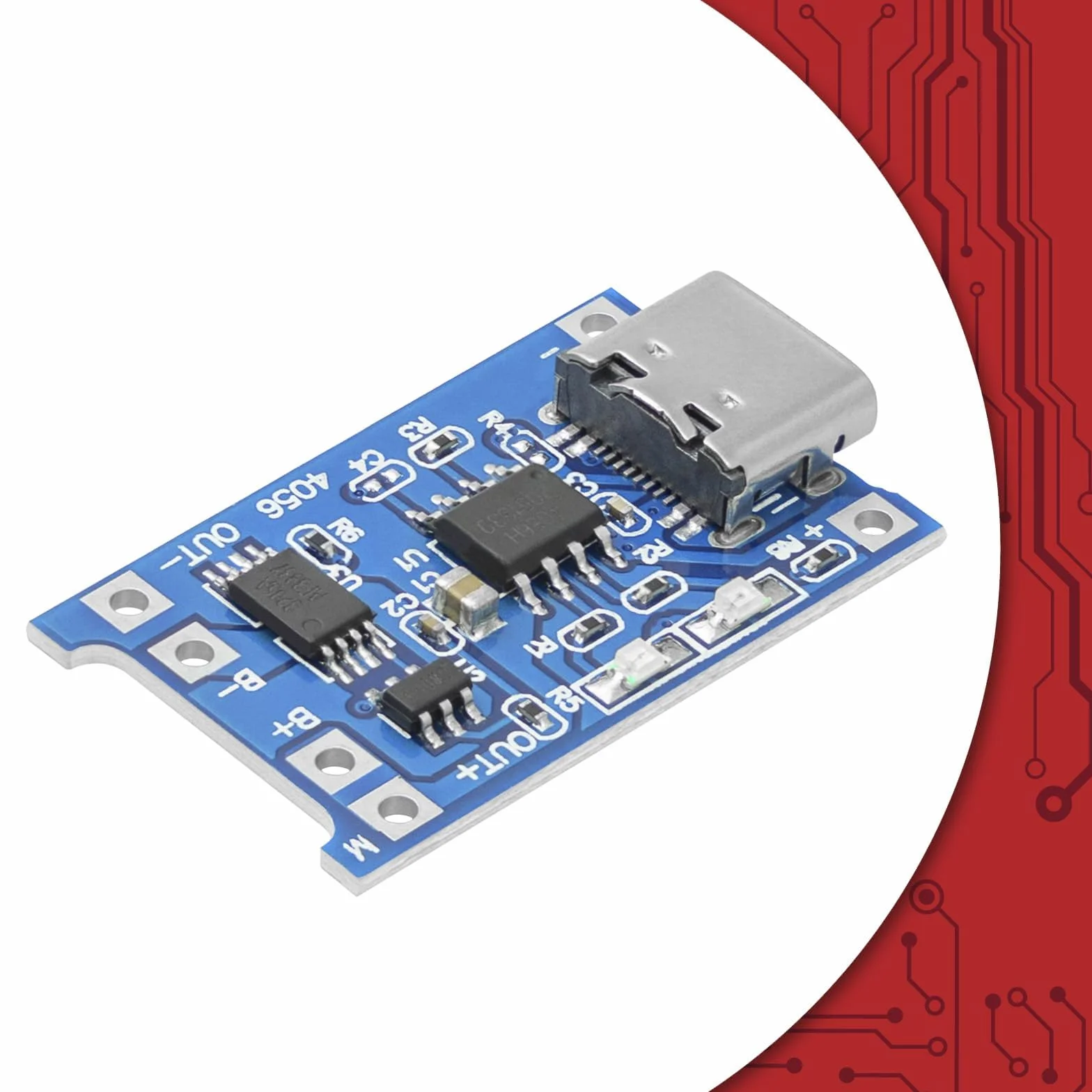 AZDelivery 5 X TP4056 Modulo di Carica Batteria - USB Tipo C, Circuito di Protezione, Indicatori LED - Indispensabile per le Tue Batterie Li-Ion o LiPo Singole Celle
