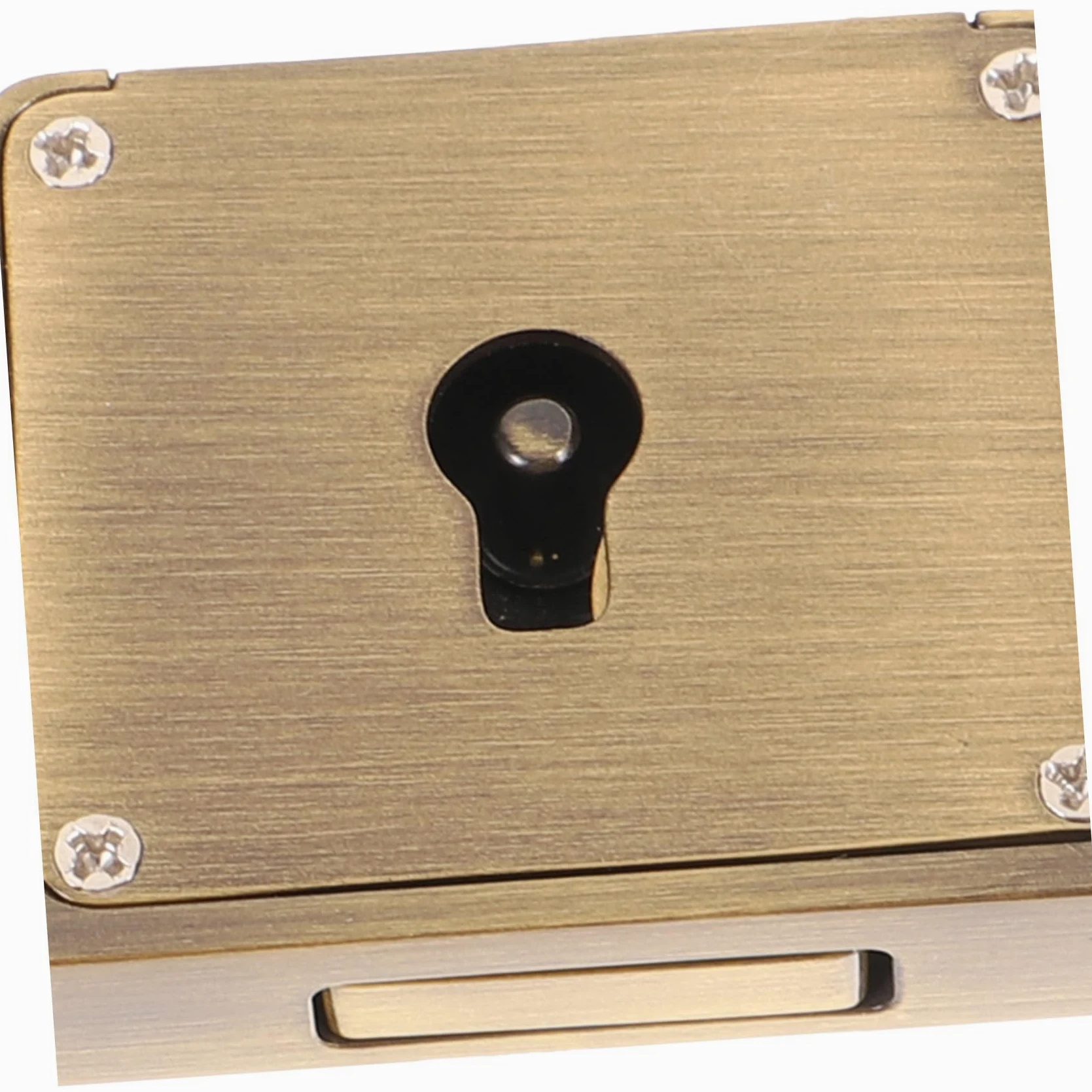 VILLCASE Serratura per Cassetto in Ottone Stile Antico, Antica Serratura per Mobili con Chiave, Protezione Contro Furto e Sicurezza per Archivi,