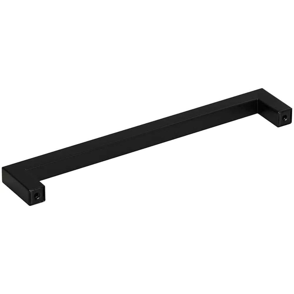 Set di 5 maniglie per mobili, colore nero, 192 mm, in acciaio inox, design a tubo quadrato, per armadi, cassetti, porte, cassettiere, credenze, cucina, bagno, per ristrutturazione fai da te