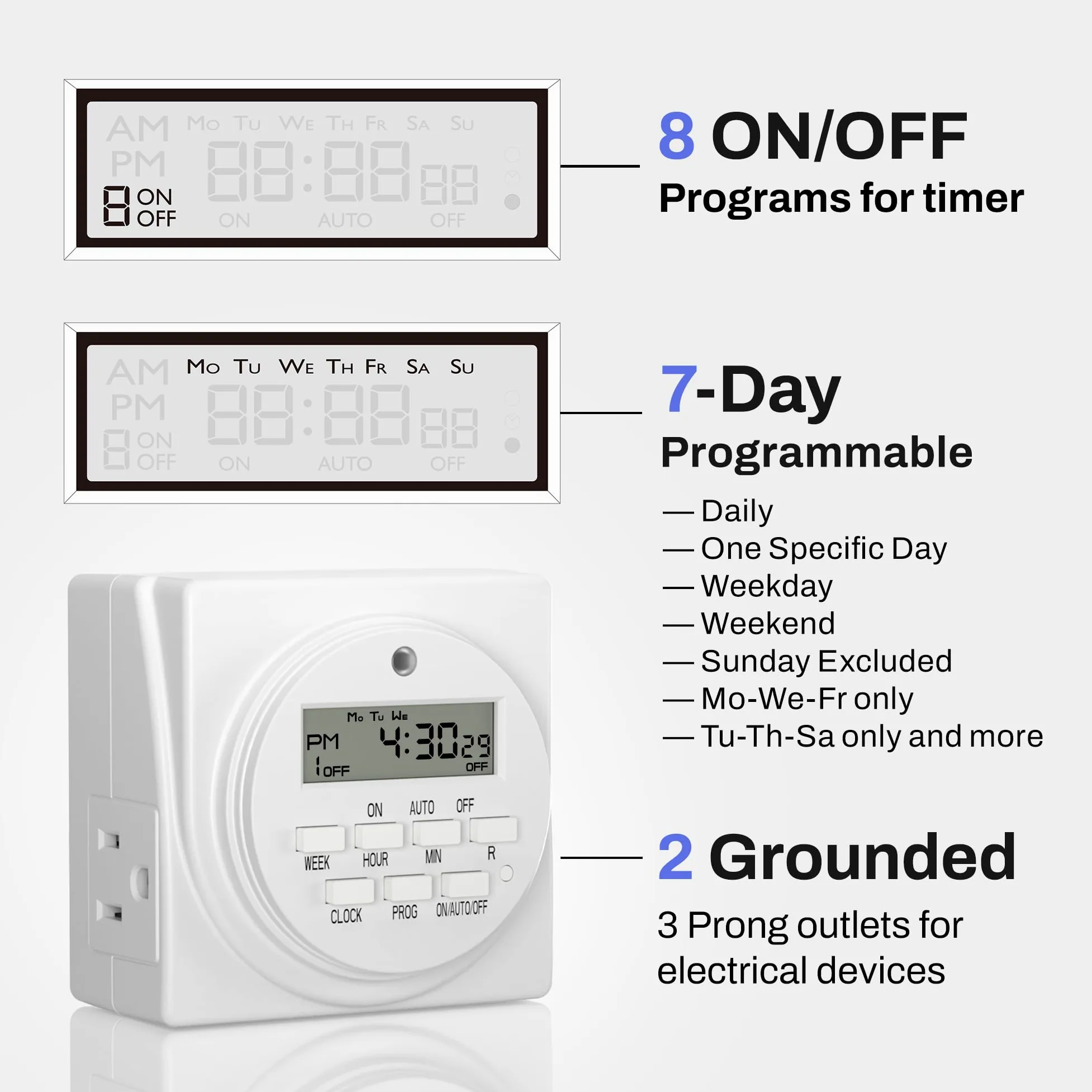 Century 7 Day Heavy Duty Digital Programmable Timer – Dual Outlet by Century Timer